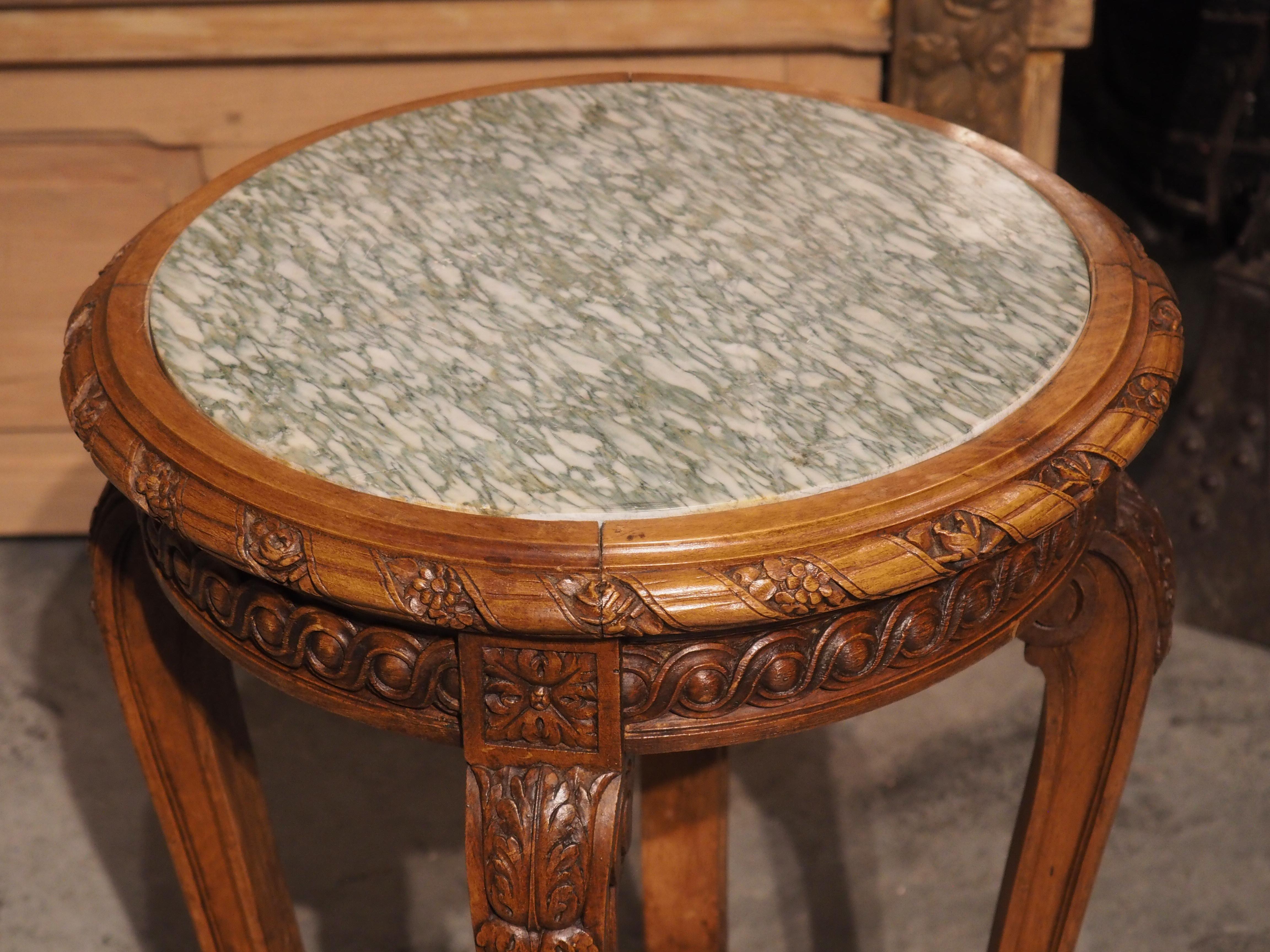 Late 19th Century French Regence Style Marble Top Side Table In Good Condition For Sale In Dallas, TX
