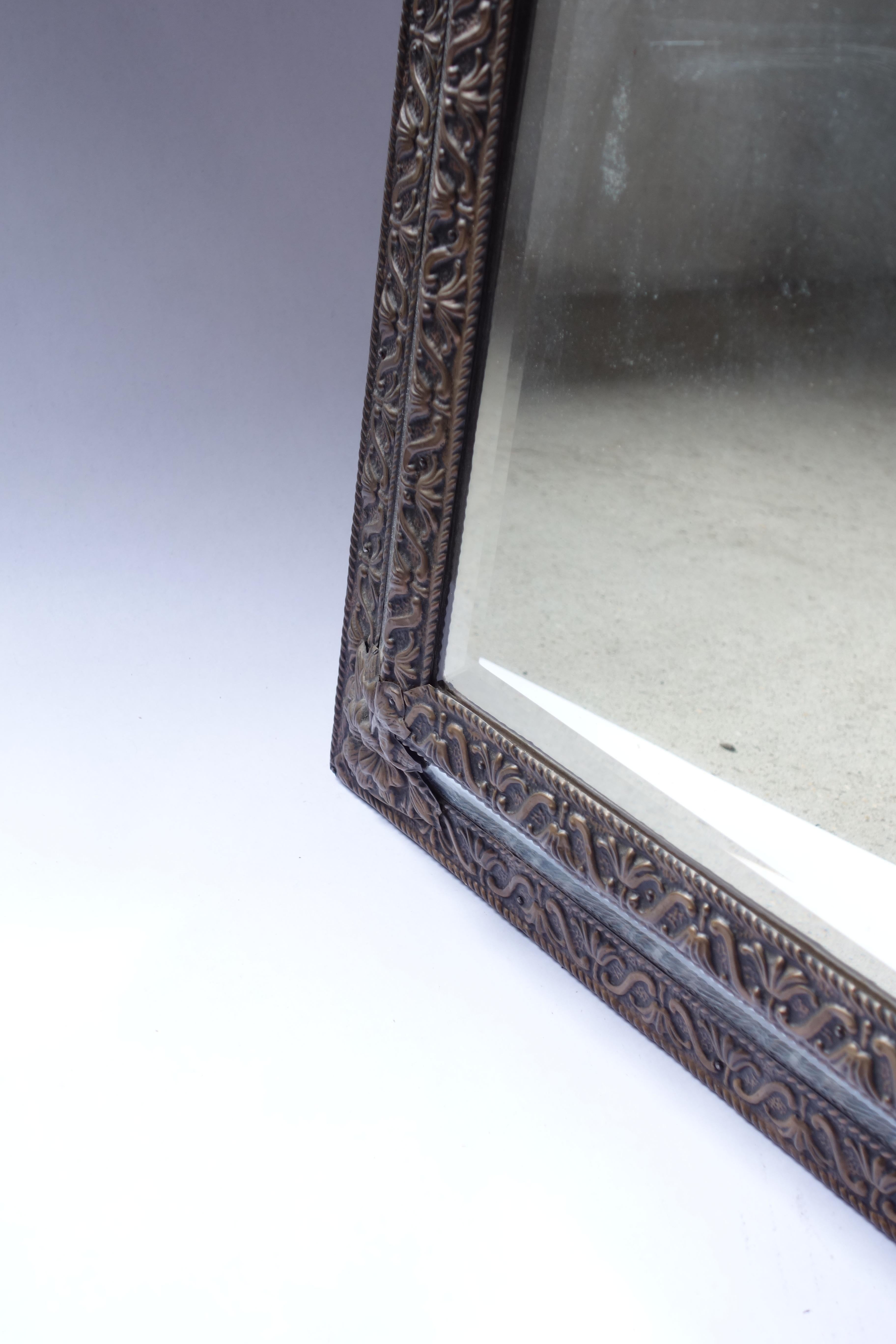 Belle Époque Late 19th Century French Repoussé Mirror For Sale