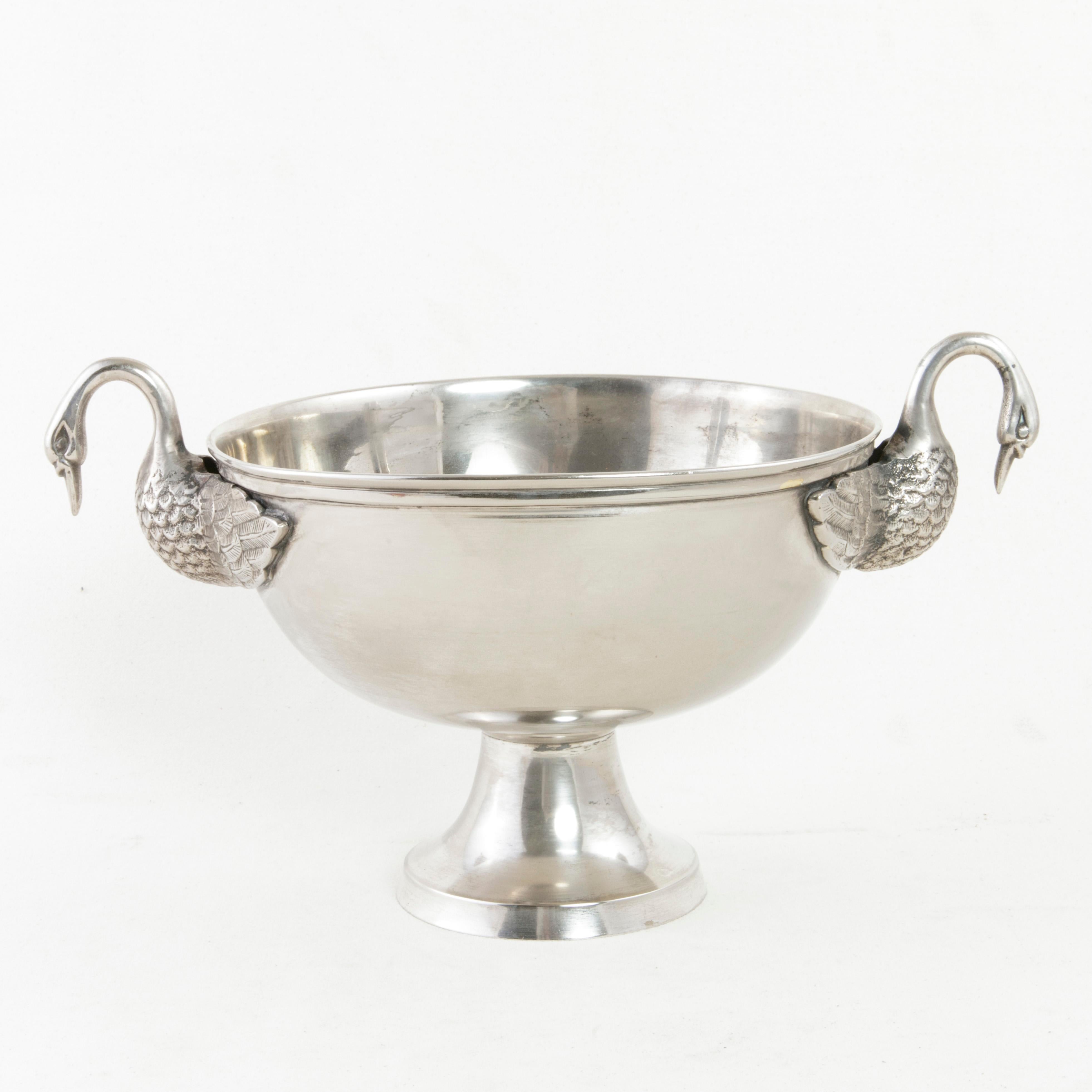 Late 19th Century French Restauration Style Silver Plate Ice Bucket with Swans 2