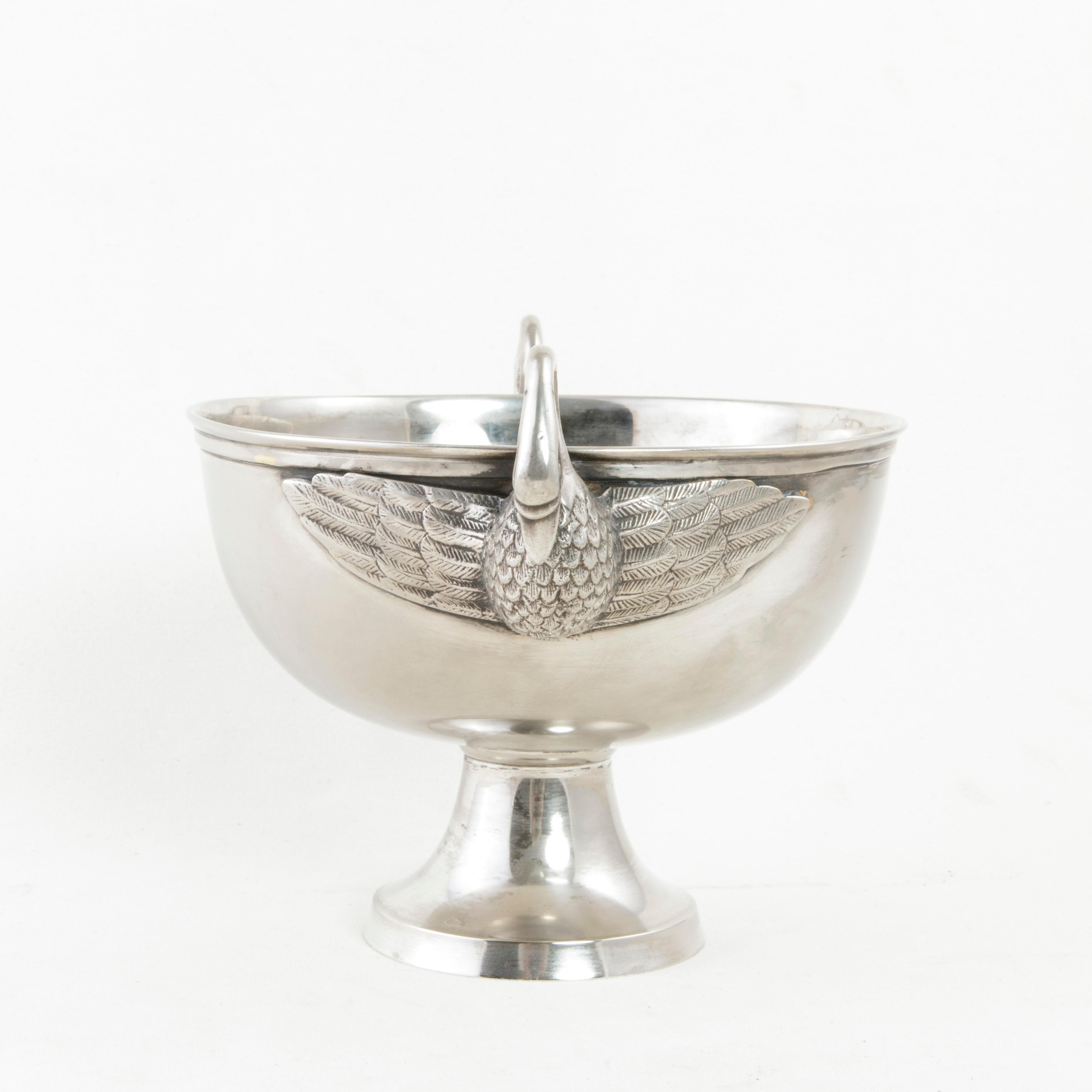 Late 19th Century French Restauration Style Silver Plate Ice Bucket with Swans 3