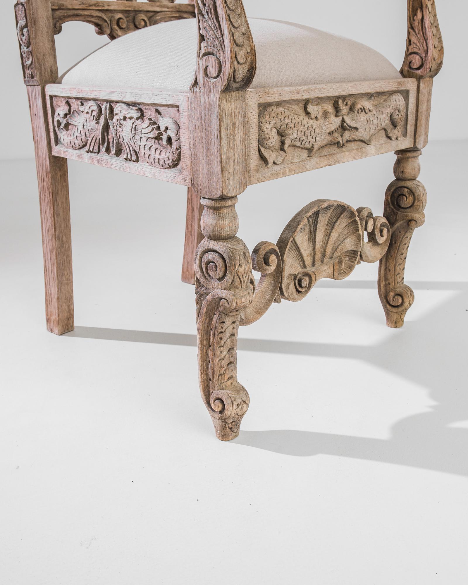 Late 19th Century French Rocaille Oak Armchair 3