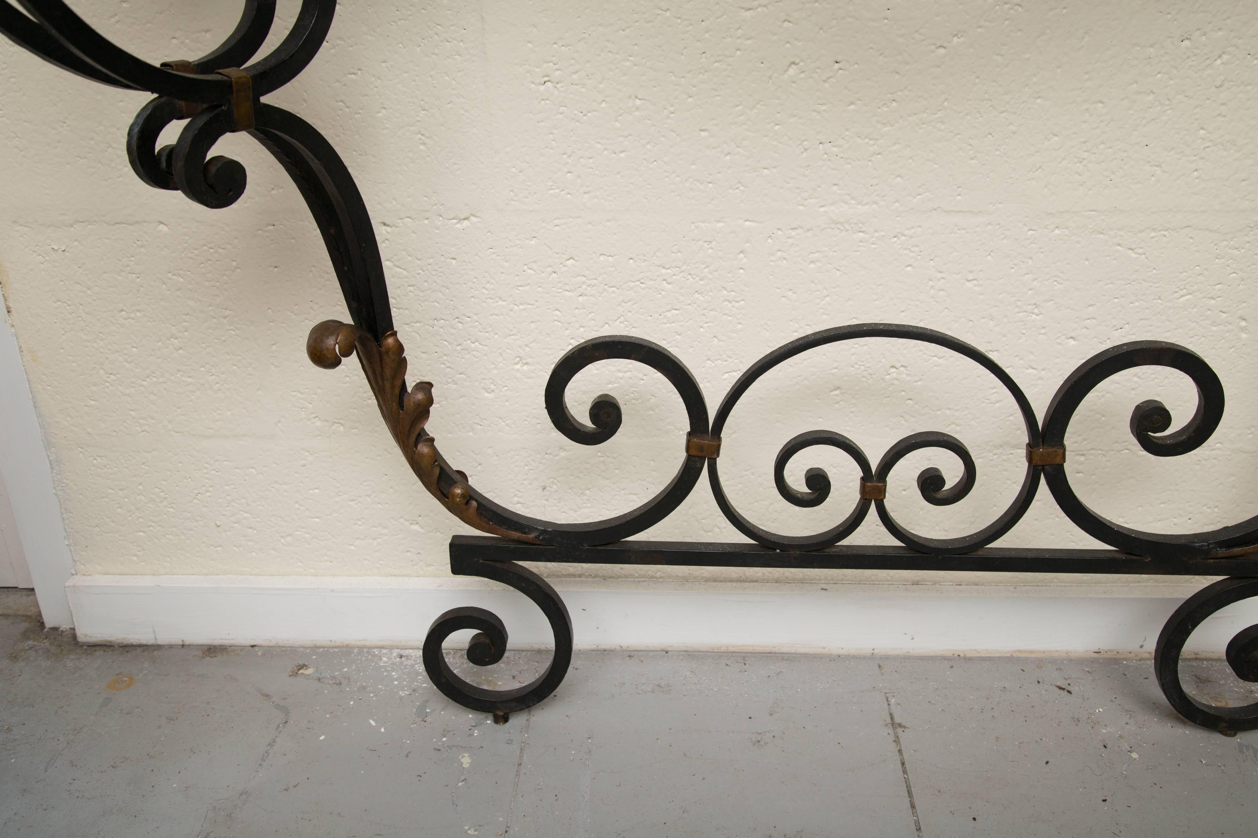 Late 19th Century French Rococo Revival Iron Console with Marble Top 12