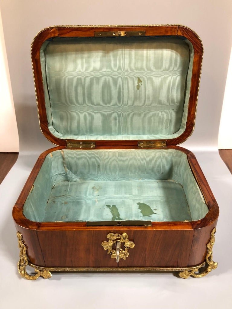 GORGEOUS French ORIGINAL Antique XL Wooden Jewelry Box Footed Inlay Br –  Mouse's House Antiques