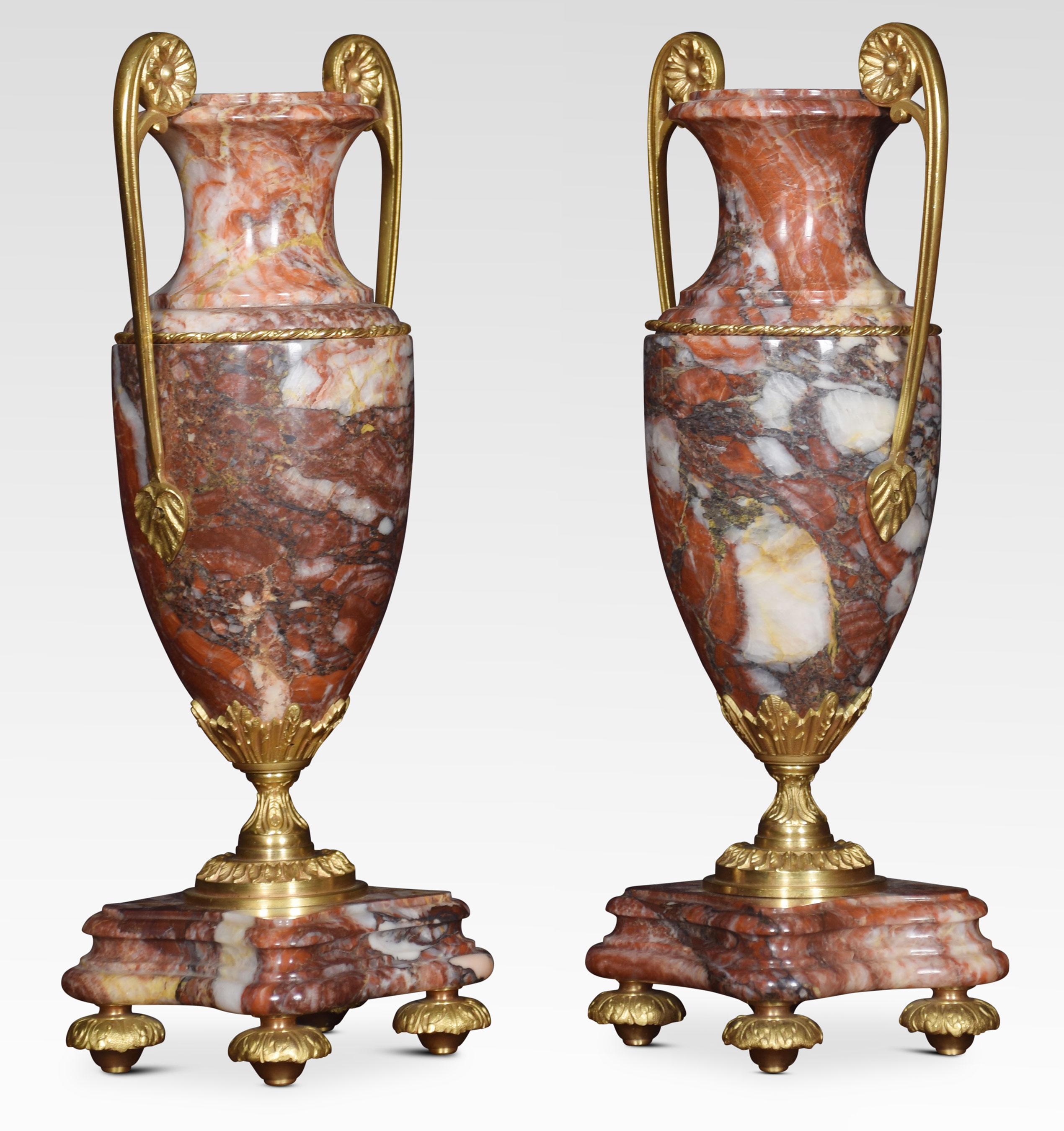Late 19th Century French Rouge Marble Four Glass Clock Set For Sale 4