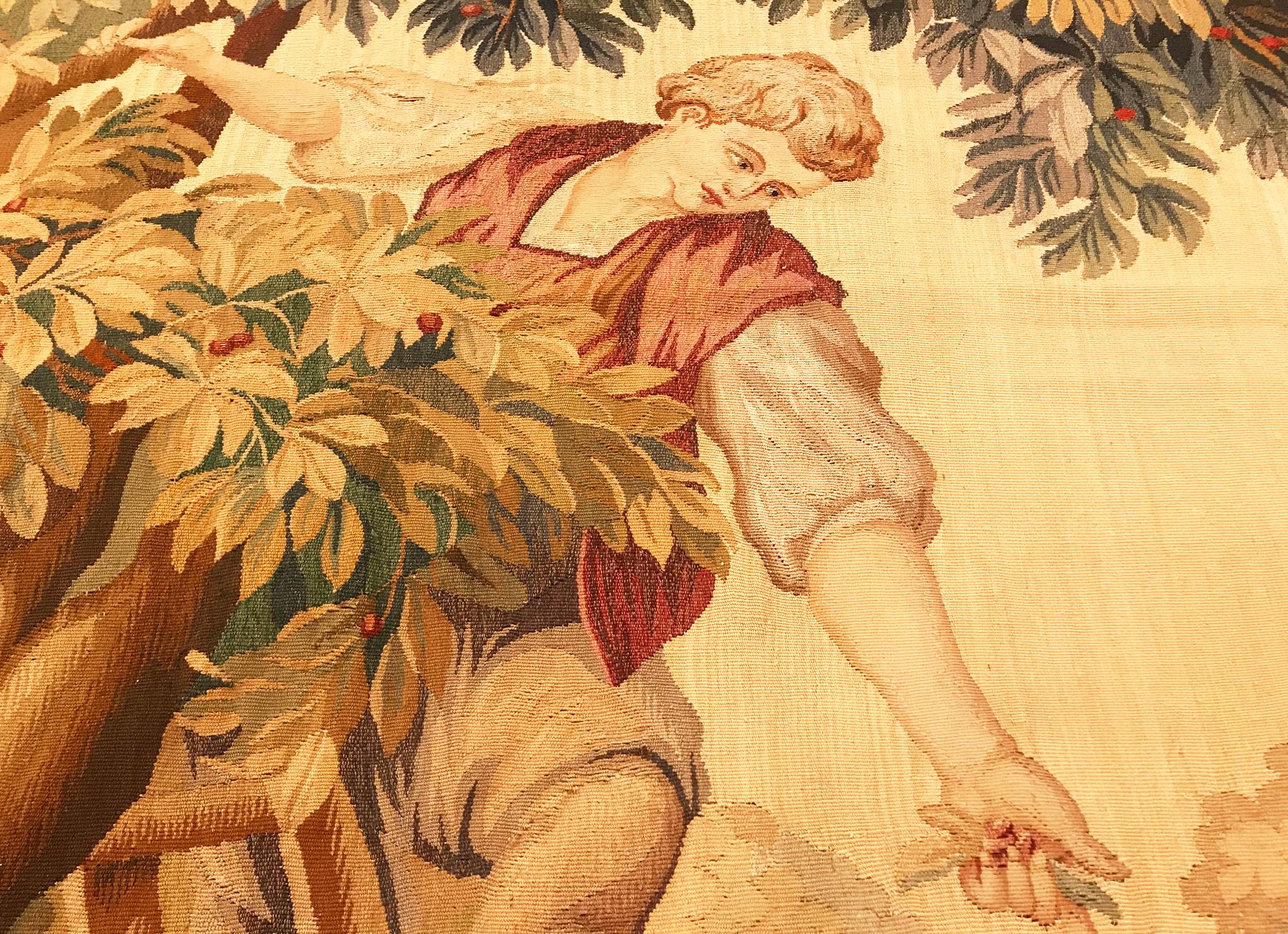 Tissé à la main Tapisserie rustique française de la fin du XIXe siècle en vente