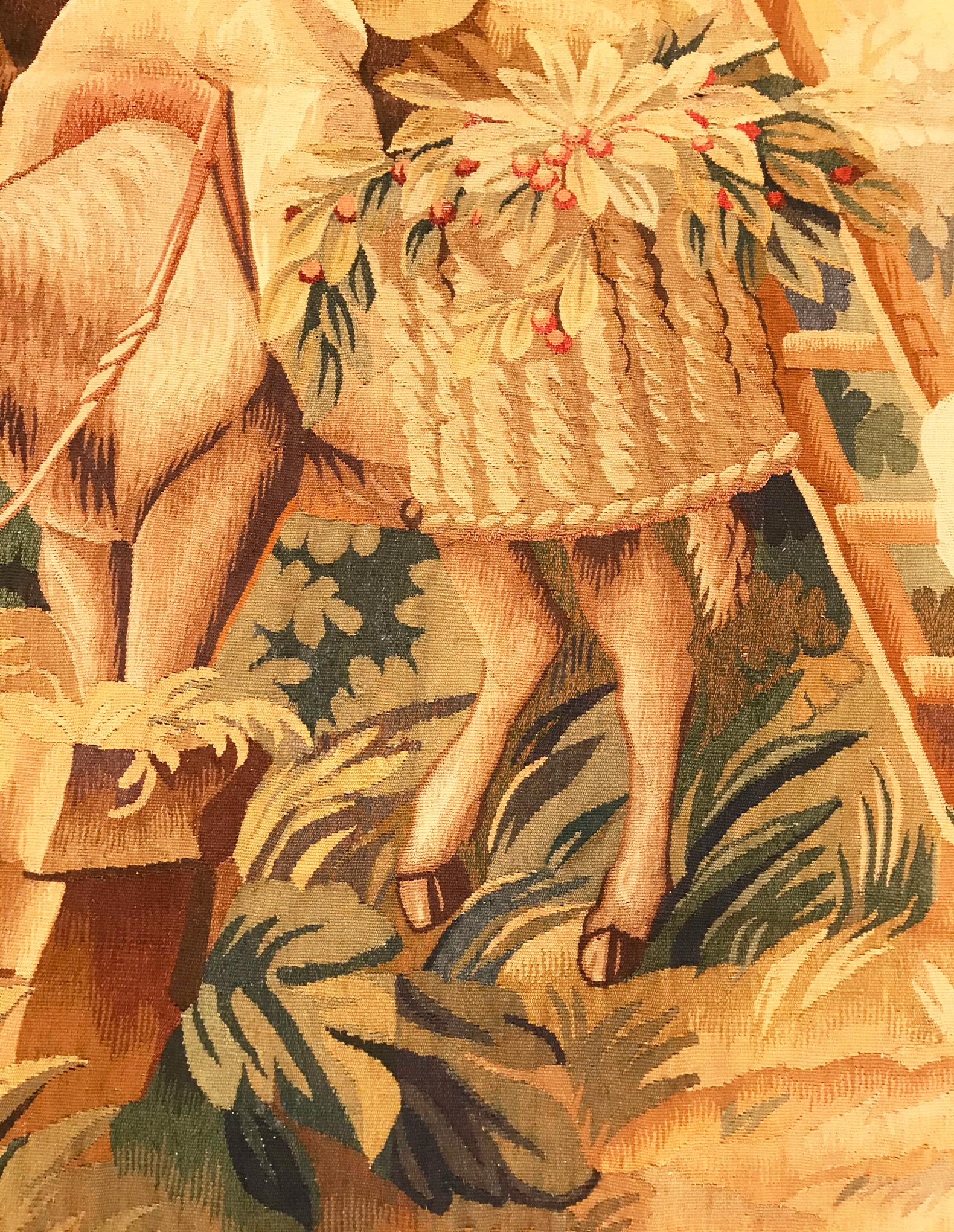 Laine Tapisserie rustique française de la fin du XIXe siècle en vente