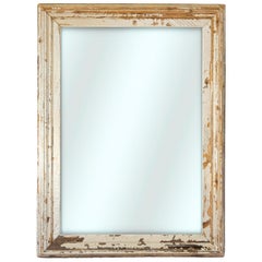 Miroir rustique français de la fin du 19e siècle peint en blanc