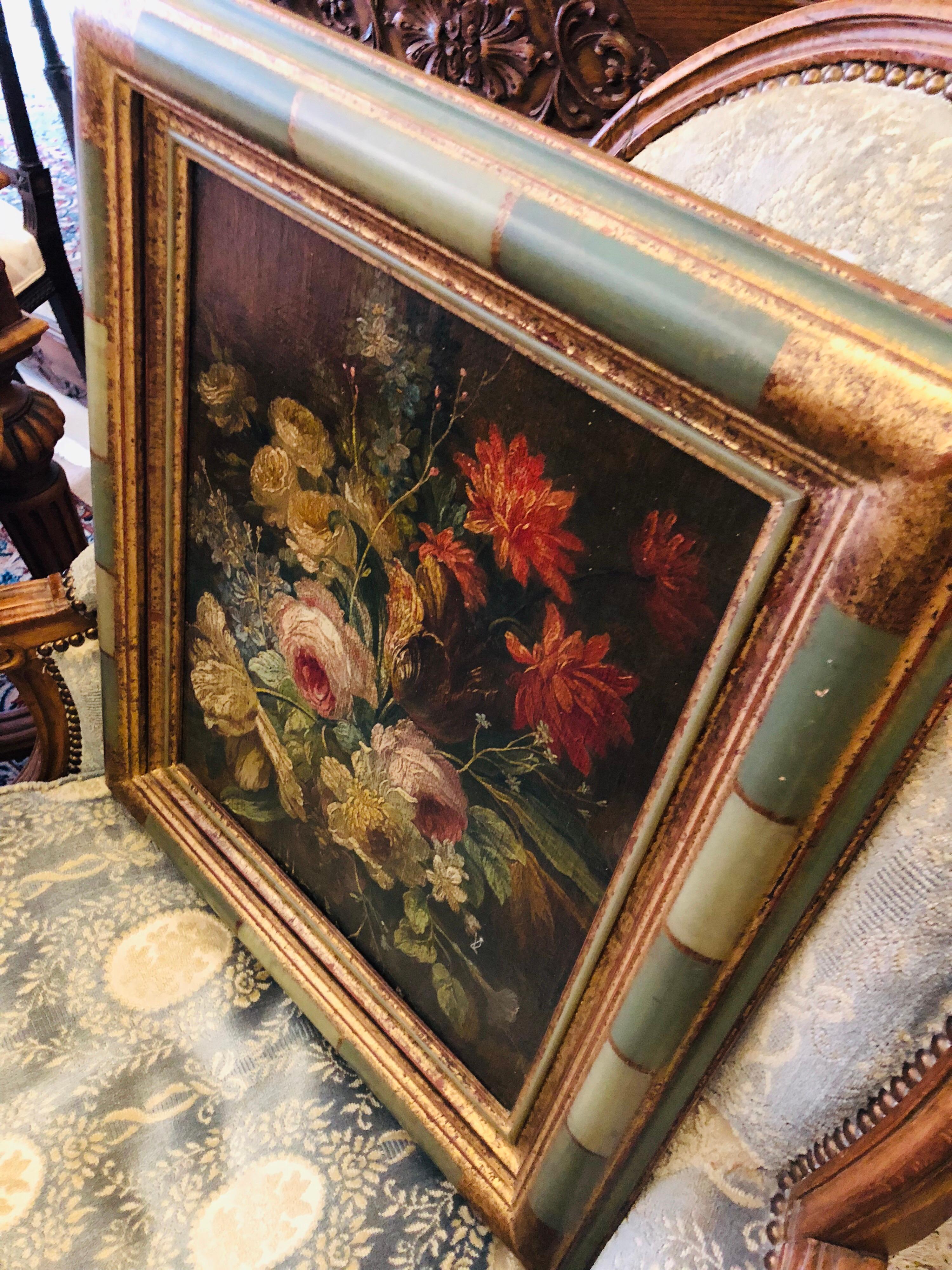 Late 19th Century French School Painting of Flowers, Oil on Canvas In Excellent Condition In Sofia, BG