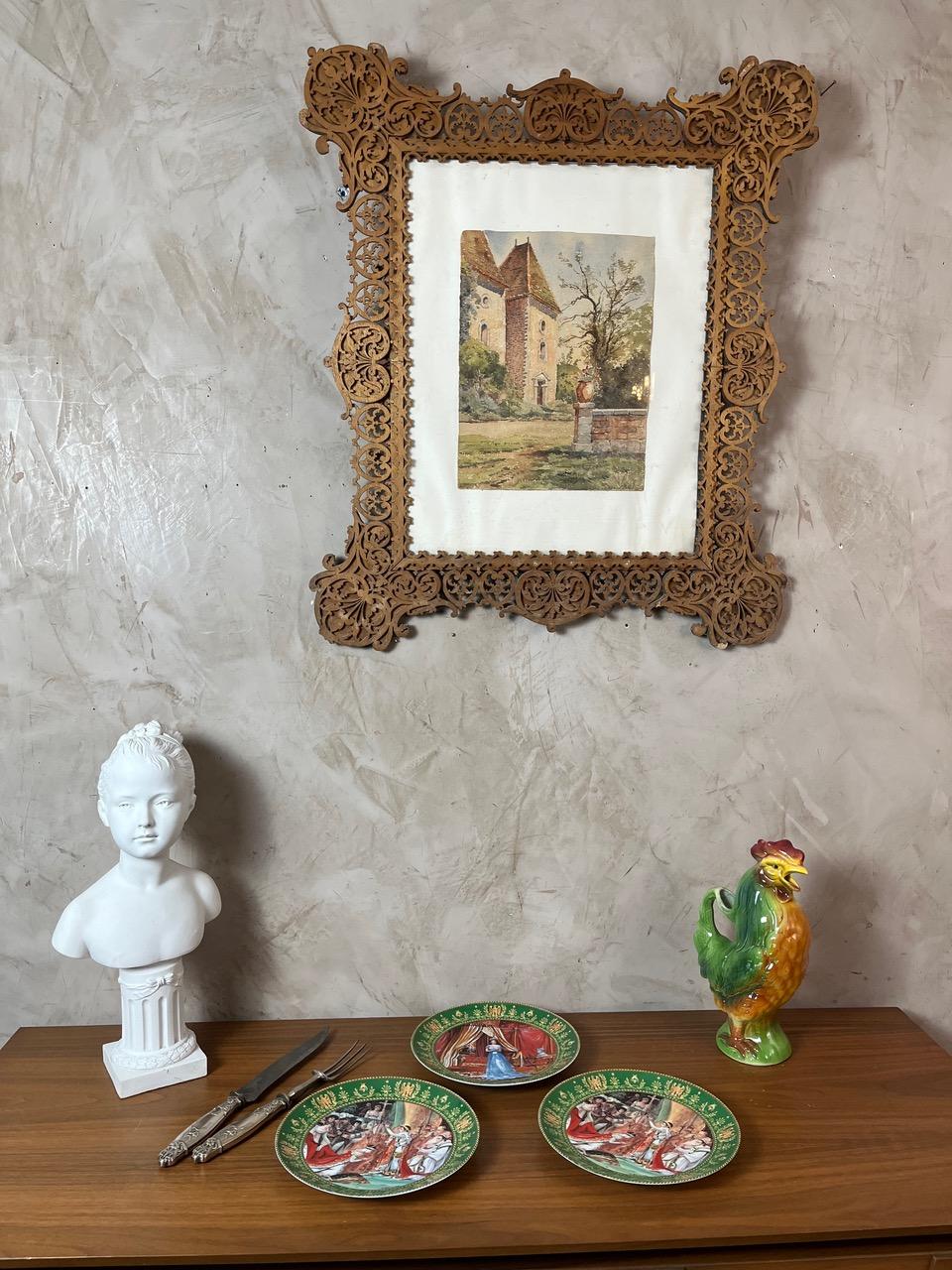 Late 19th century French Set of 3 Limoges Porcelain Napoleon Theme Plates, 1890s For Sale 9
