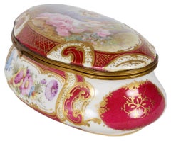 Late 19th Century French Sevres Style Porcelain Casket