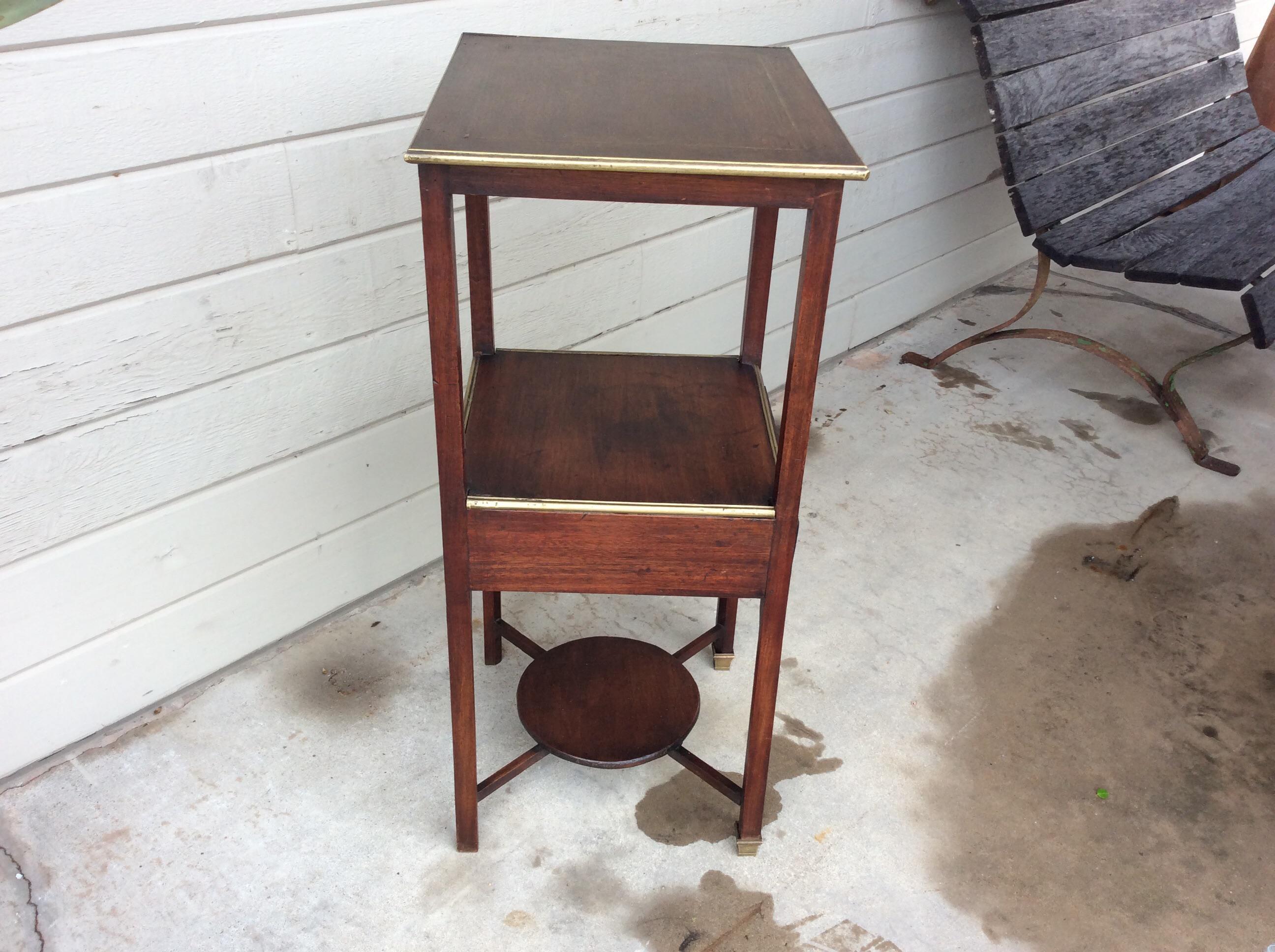 Late 19th Century French Side Table with Brass Details 2