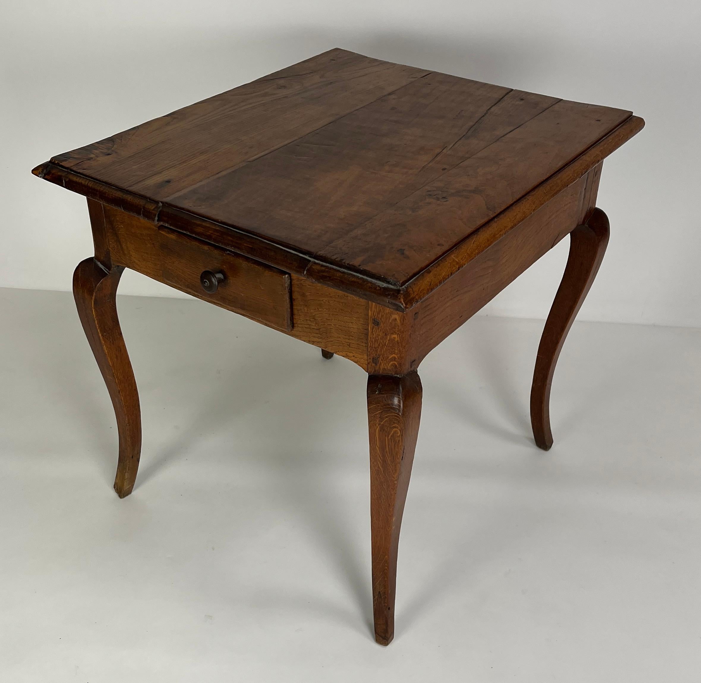 Late 19th Century French Side Table with double Drawers and Cabriole Legs For Sale 7
