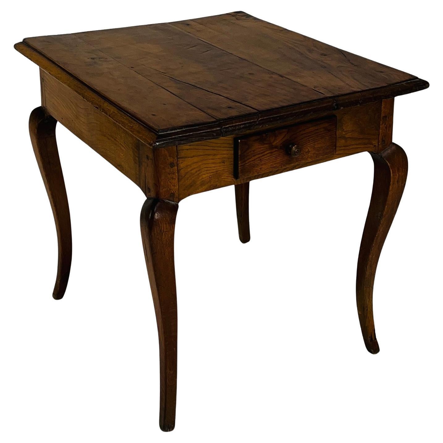 Late 19th Century French Side Table with double Drawers and Cabriole Legs For Sale