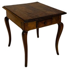 Late 19th Century French Side Table with double Drawers and Cabriole Legs