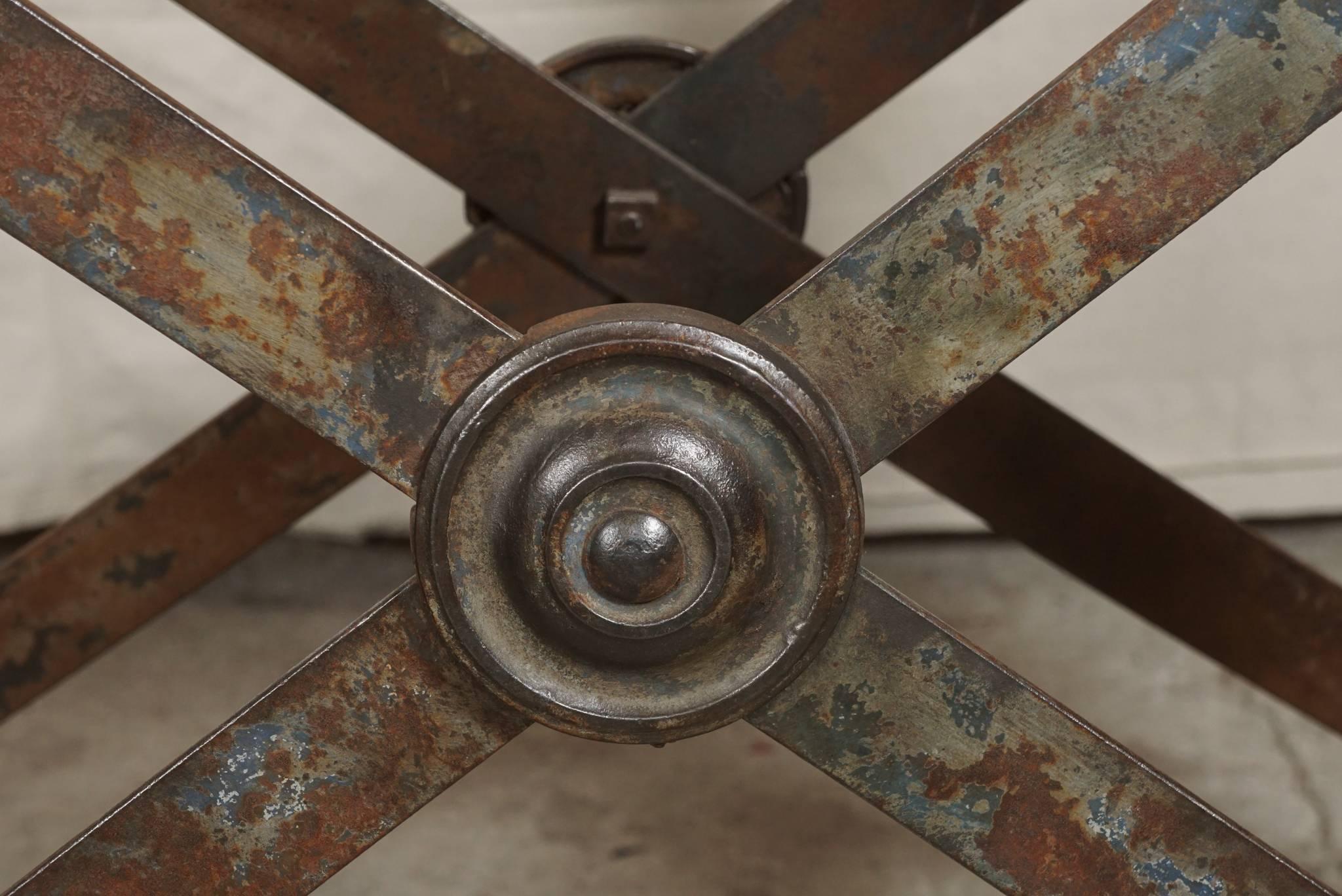 Late 19th Century French Steel Large Industrial Table For Sale 6