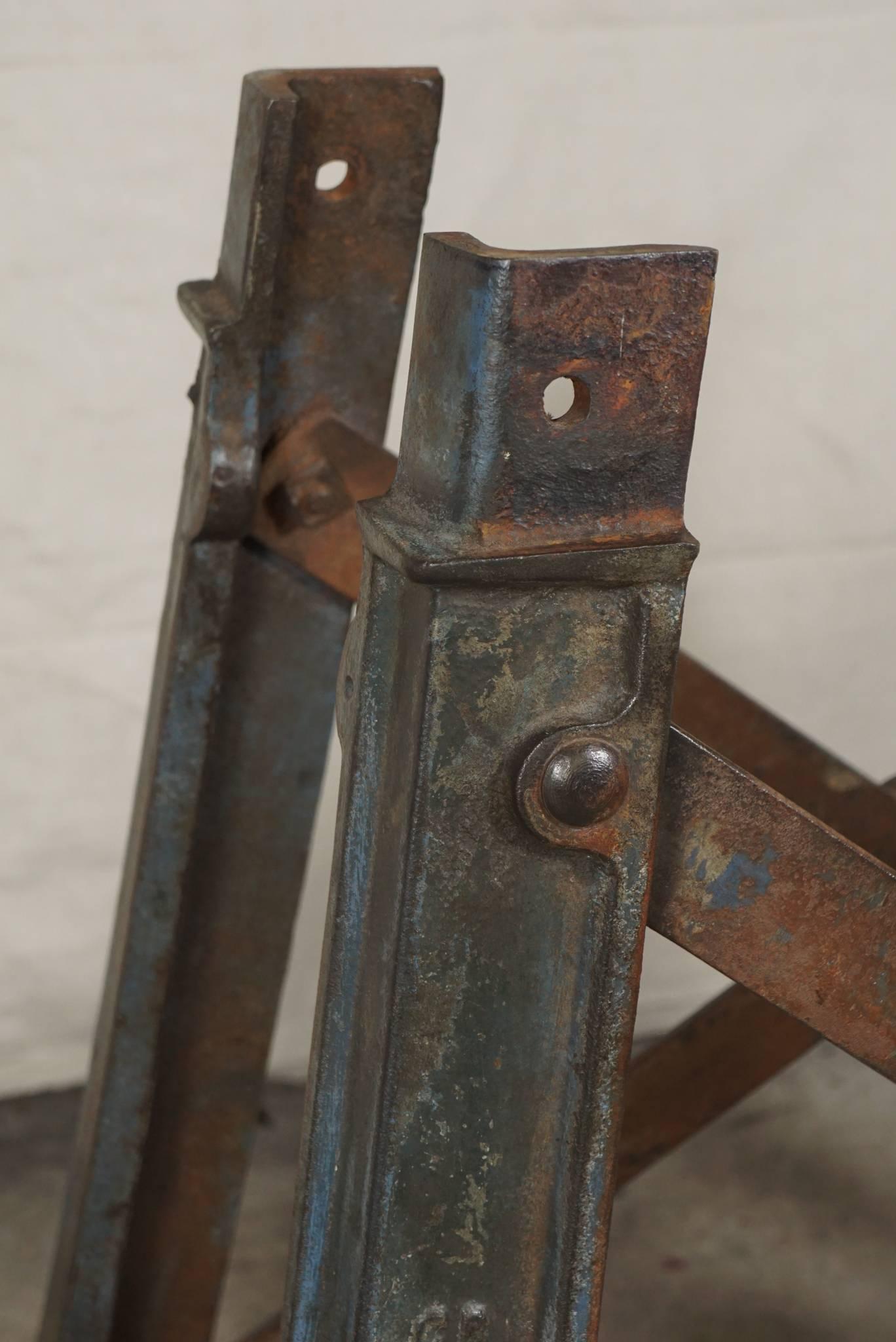 Late 19th Century French Steel Large Industrial Table For Sale 7