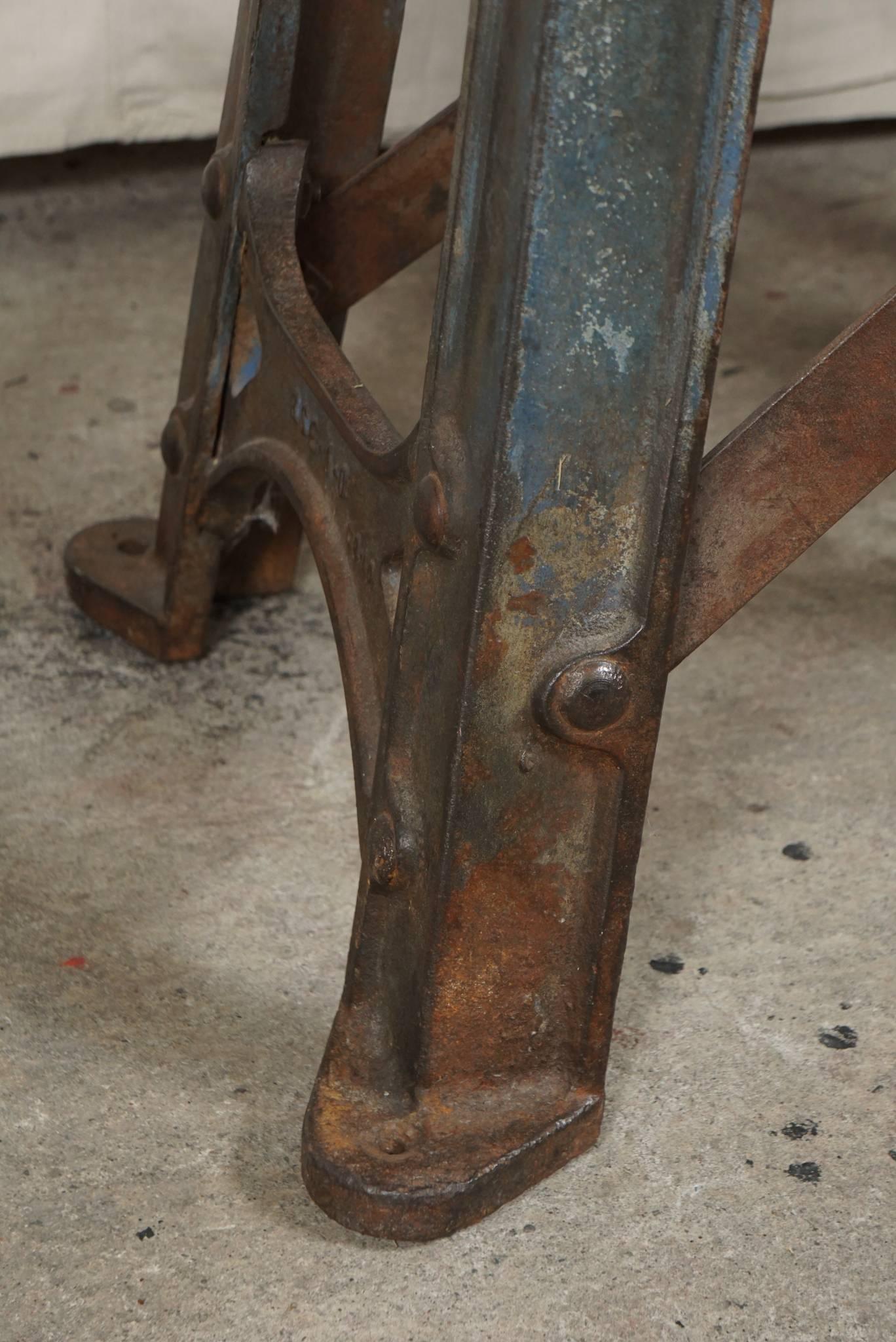 Late 19th Century French Steel Large Industrial Table For Sale 8
