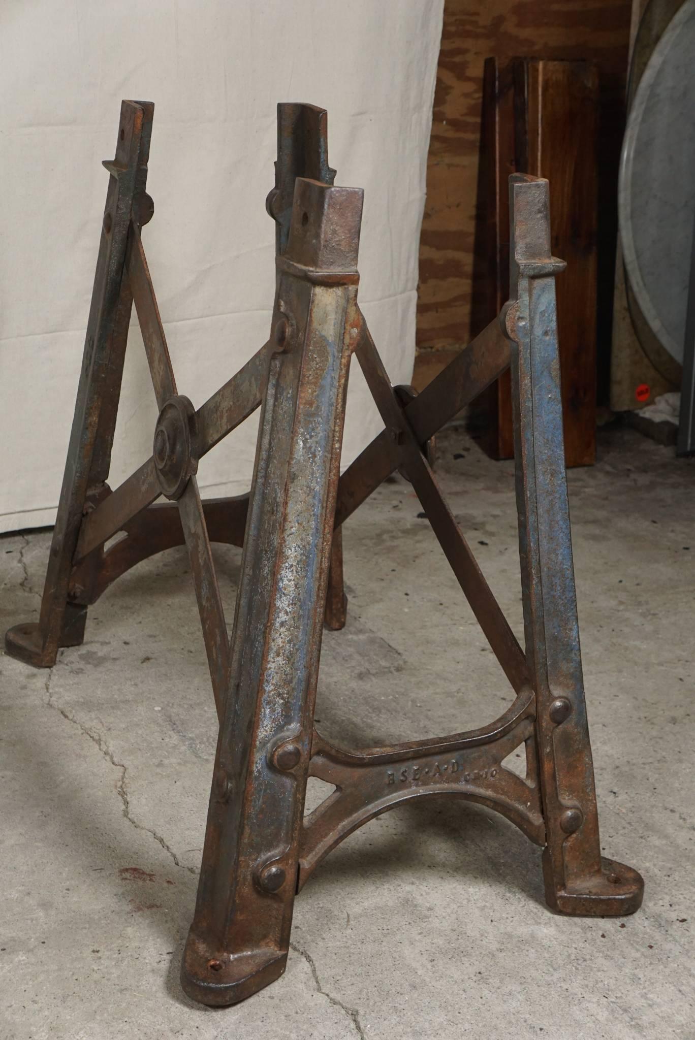 Late 19th Century French Steel Large Industrial Table For Sale 3