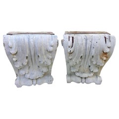 Late 19th Century French Terra Cotta Brackets, a Pair