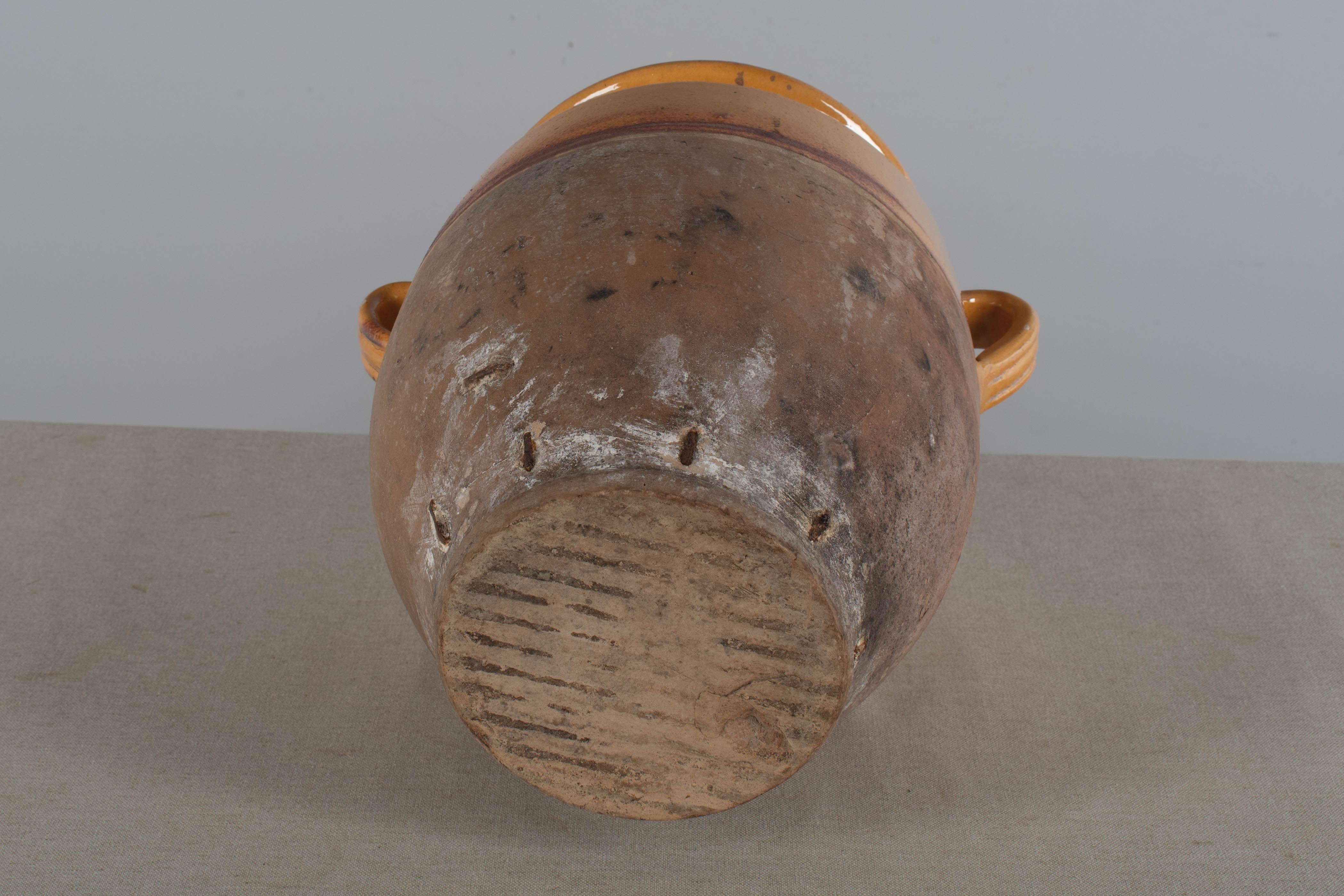 Late 19th century French Terracotta Vase or Pot à confit 11.5