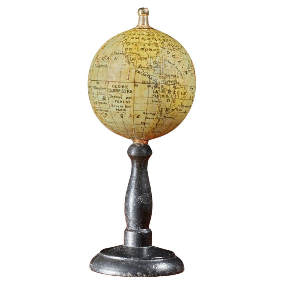 Late 19th-Century French Terrestrial Desk Small J. FOREST Globe For Sale