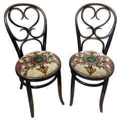 Antique Late 19th century French Thonet Style Pair of Dining Chairs, 1890s