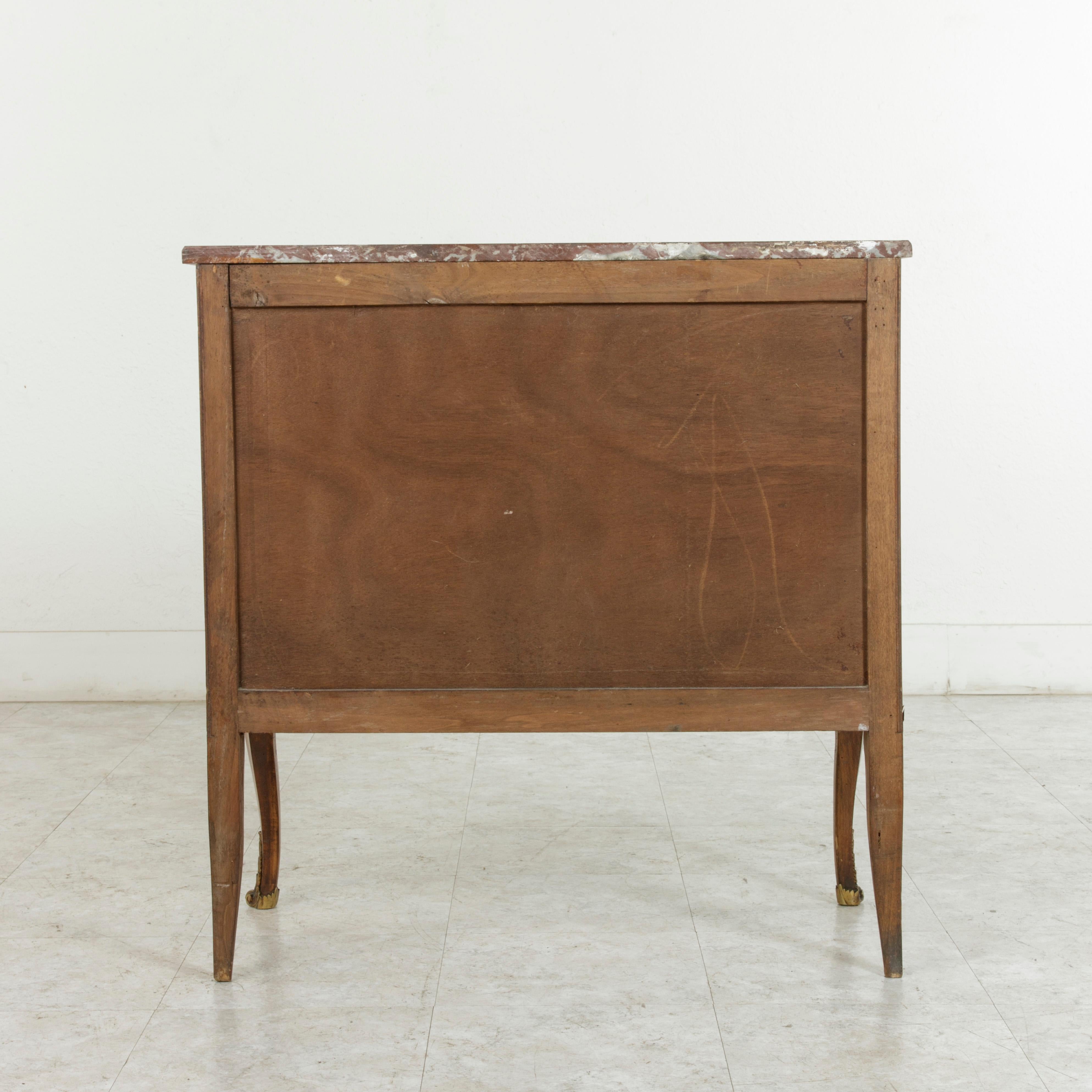 Late 19th Century French Transition Style Marquetry Commode or Chest, Marble Top 7