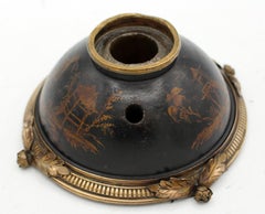 Late 19th Century French Treen Inkwell with Pen Holder