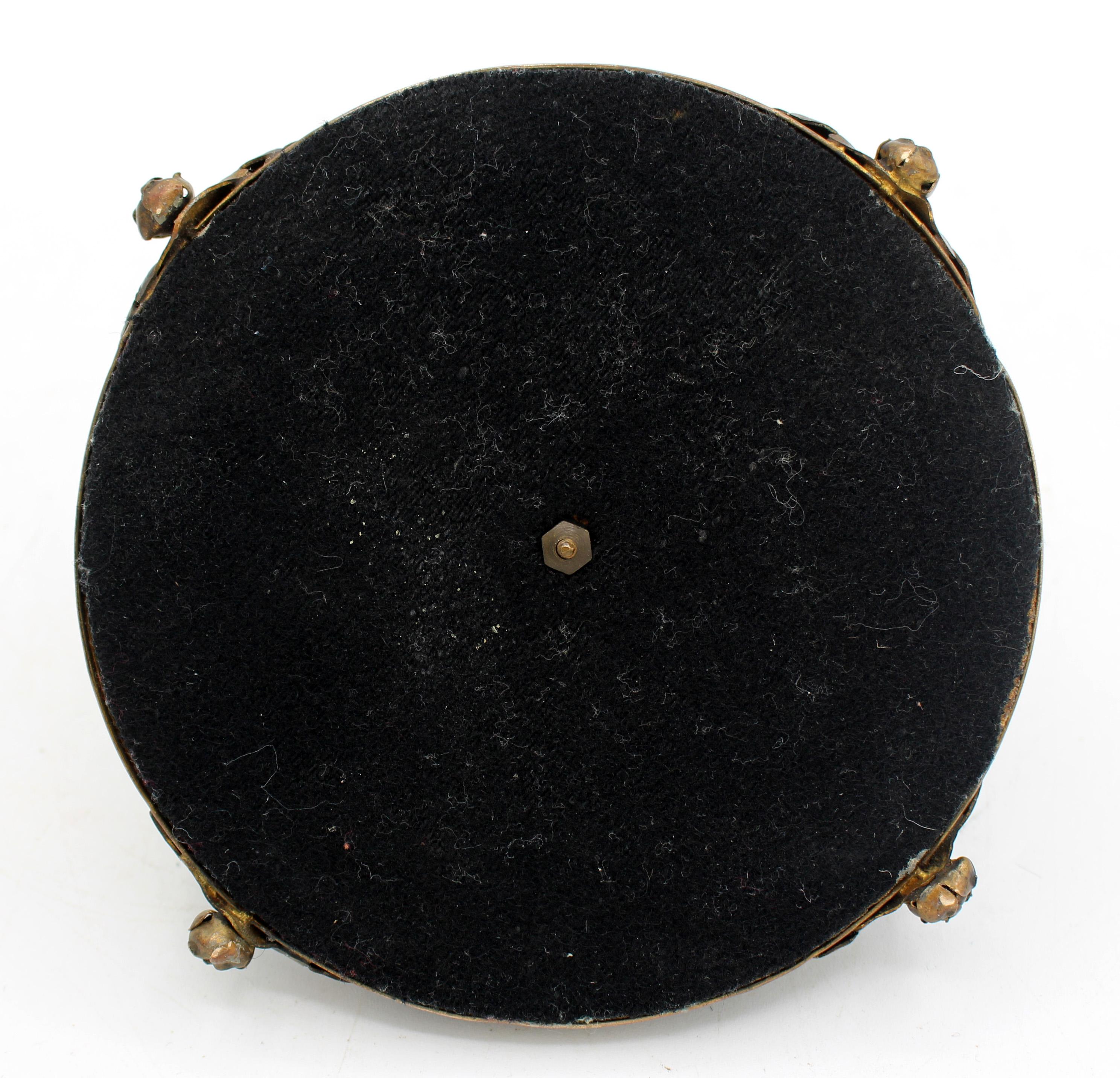 Brass Late 19th Century French Treen Inkwell with Pen Holder For Sale