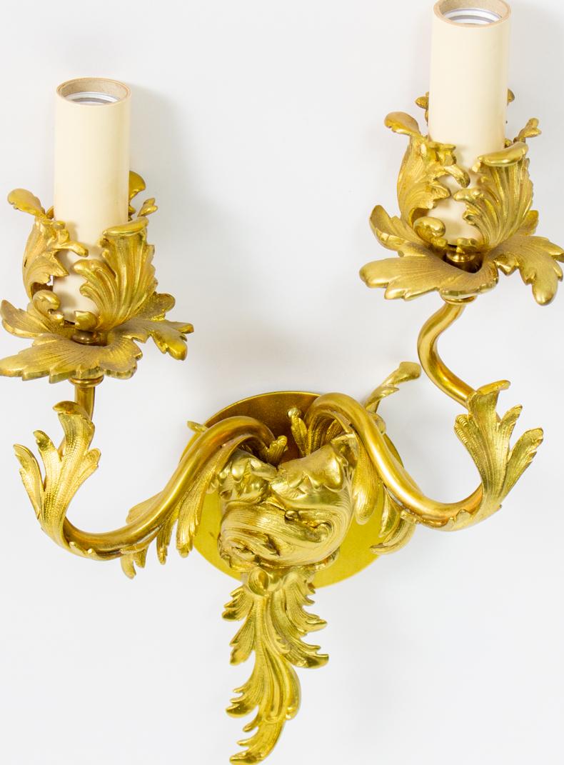 Late 19th Century French Two Arm Sconce In Excellent Condition For Sale In Canton, MA