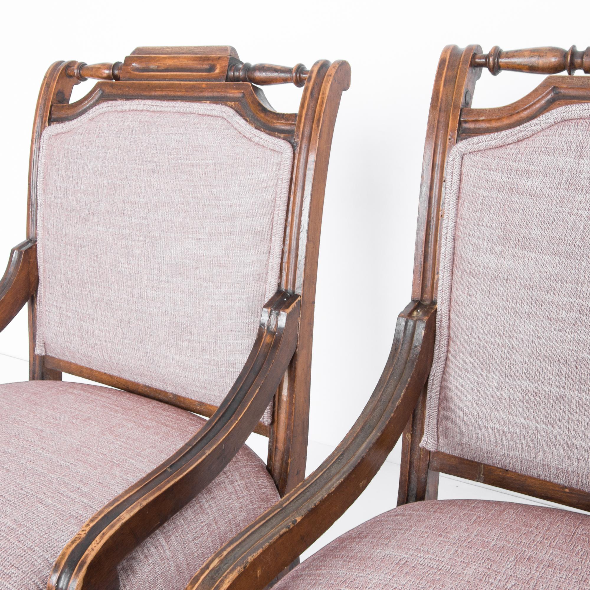 Late 19th Century French Upholstered Armchairs, a Pair 5