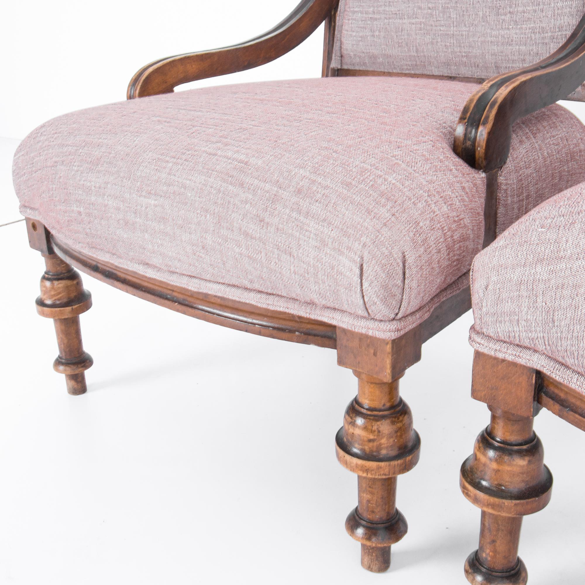 Late 19th Century French Upholstered Armchairs, a Pair 8