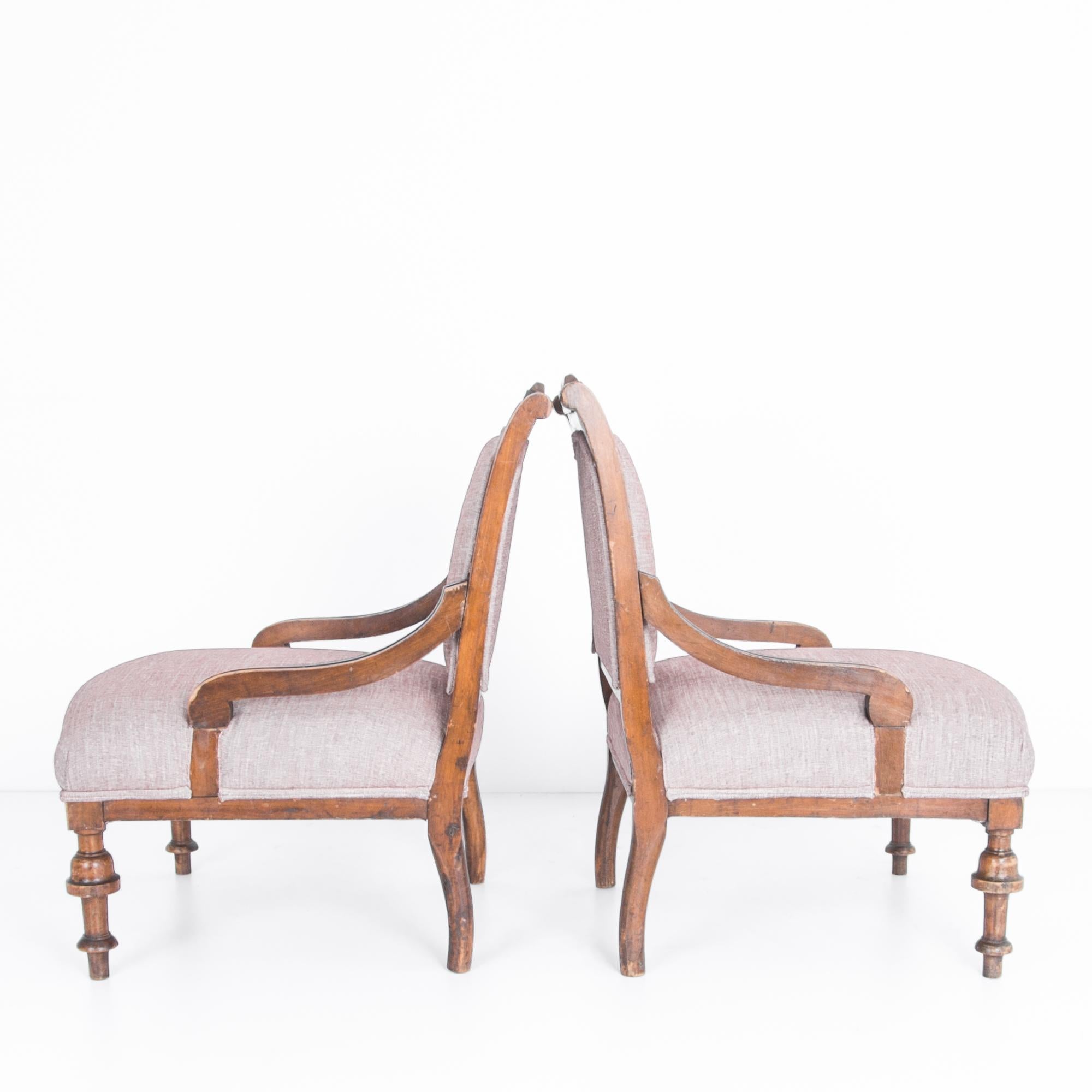 Late 19th Century French Upholstered Armchairs, a Pair In Good Condition In High Point, NC