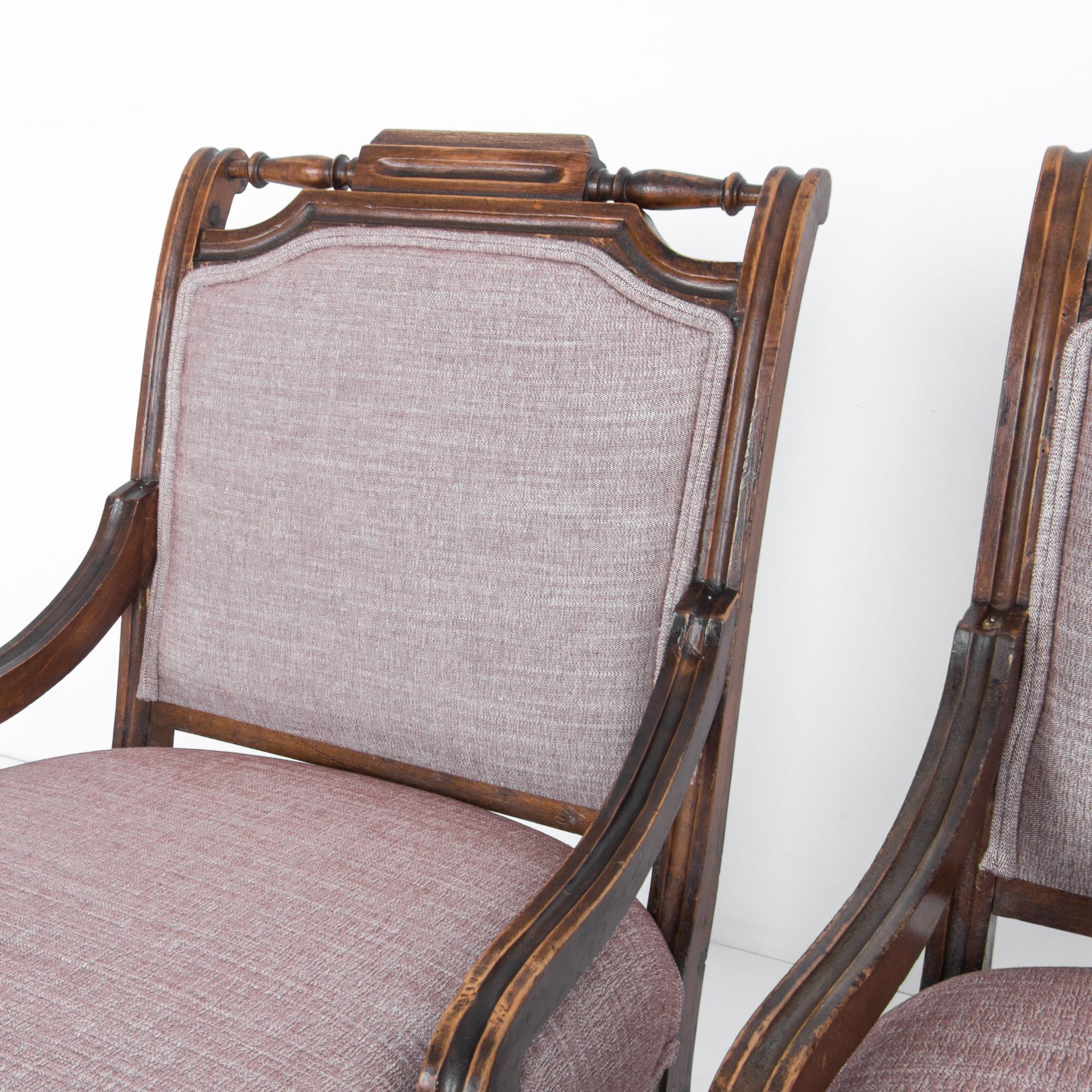 Late 19th Century French Upholstered Armchairs, a Pair 3