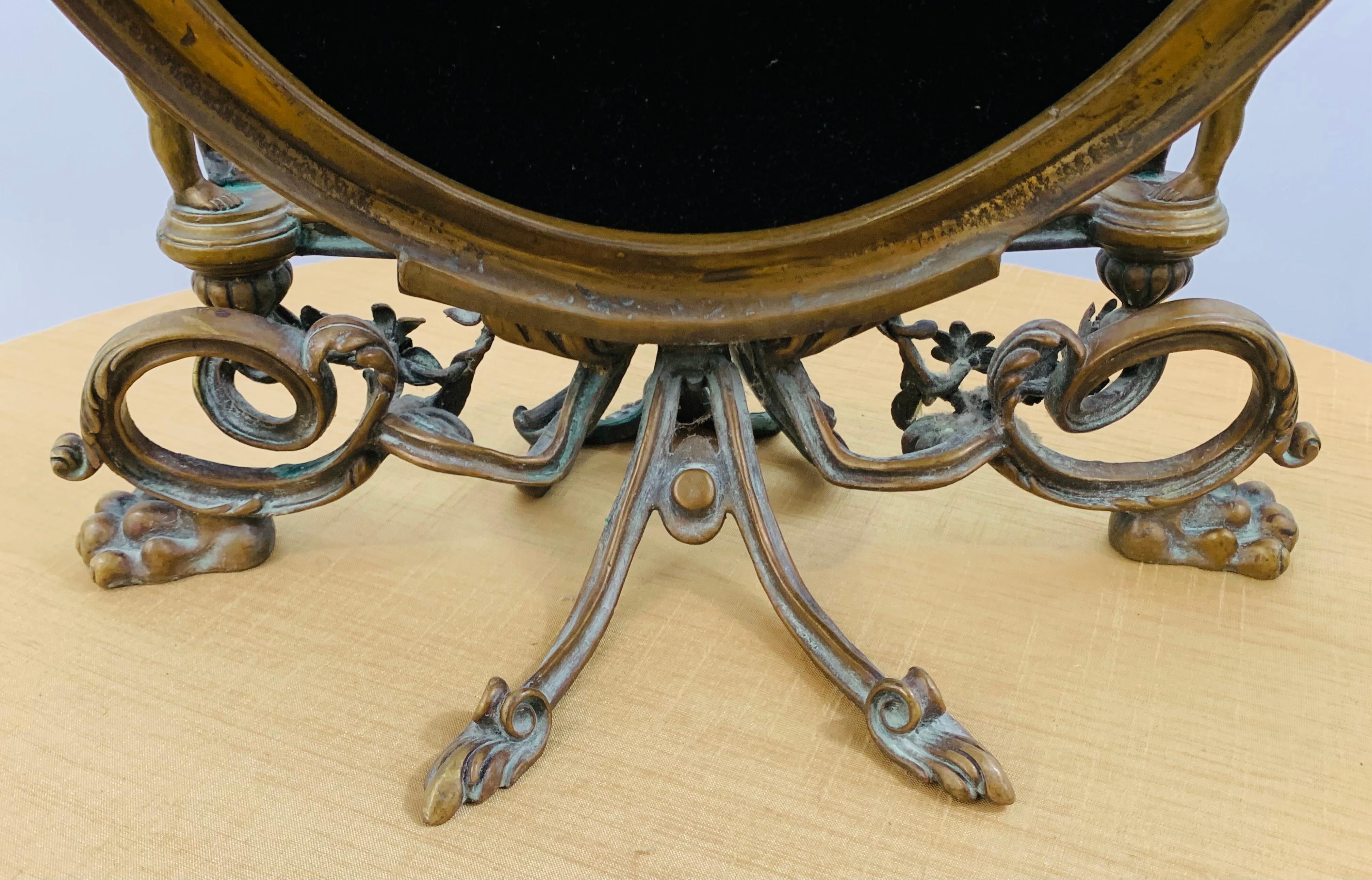 Late 19th Century French Vanity Bronze Mirror For Sale 10