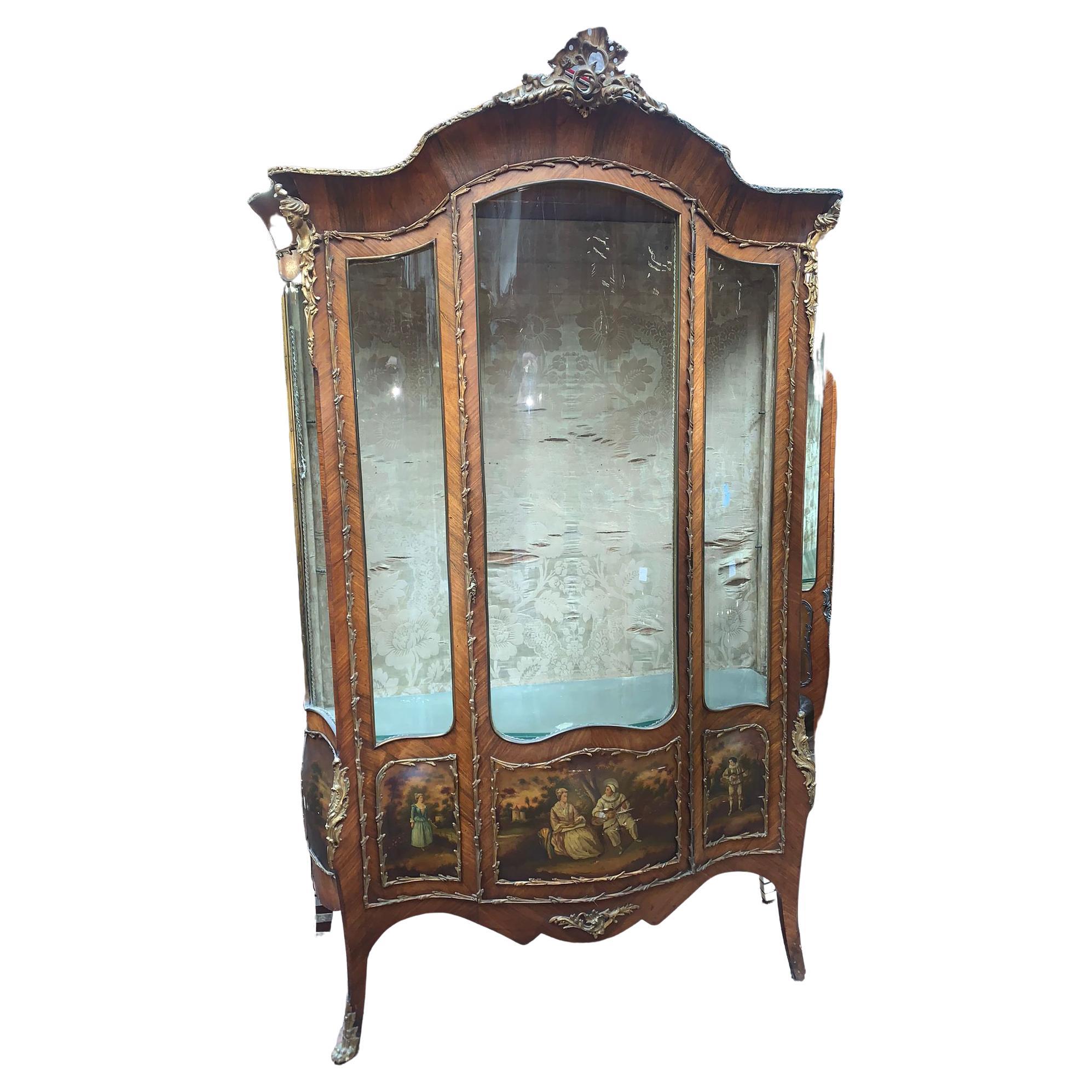 Late 19th Century French Verni Martin Vitrine, circa 1890.