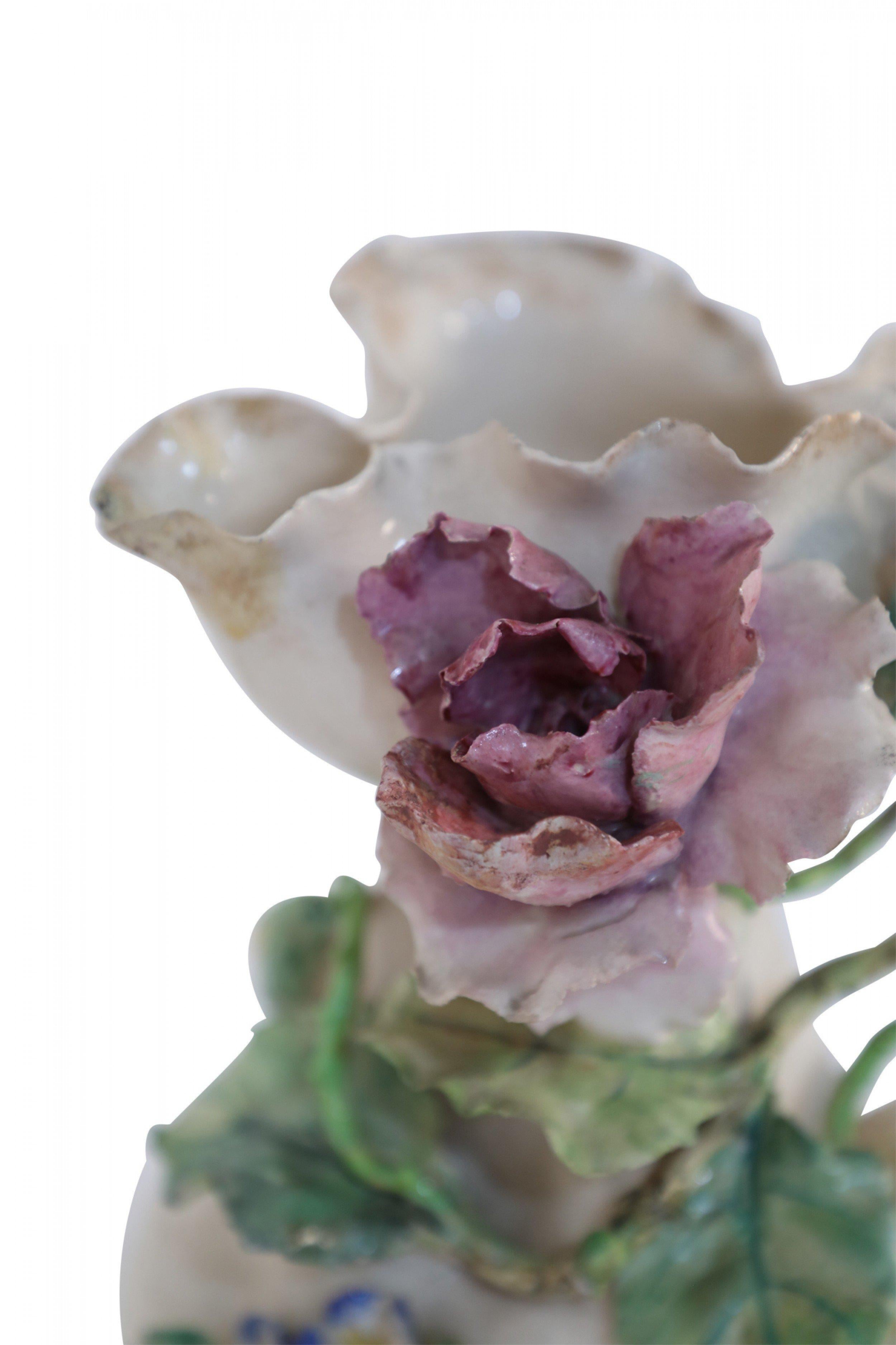 Late 19th Century French Victorian Porcelain Sculptural Rose Vase For Sale 5