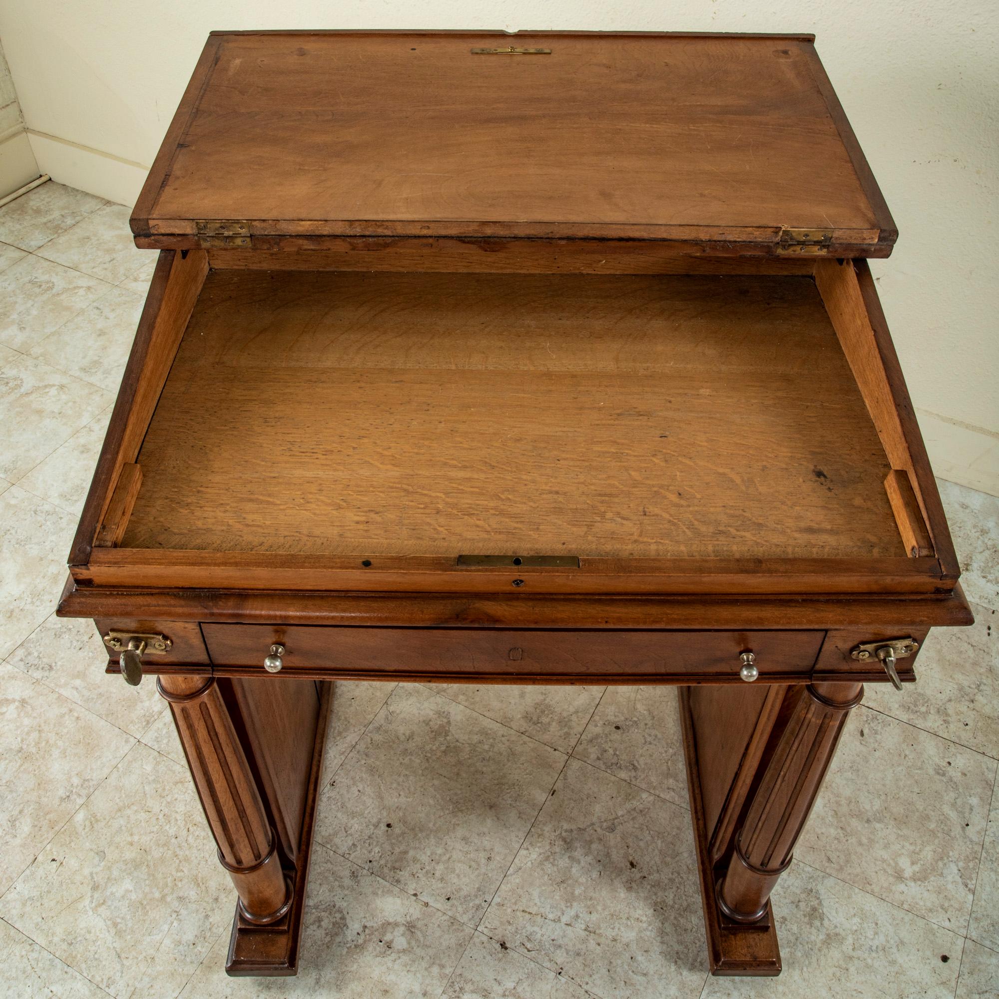 Late 19th Century French Walnut Adjustable Feret Architect's Desk, Standing Desk 3