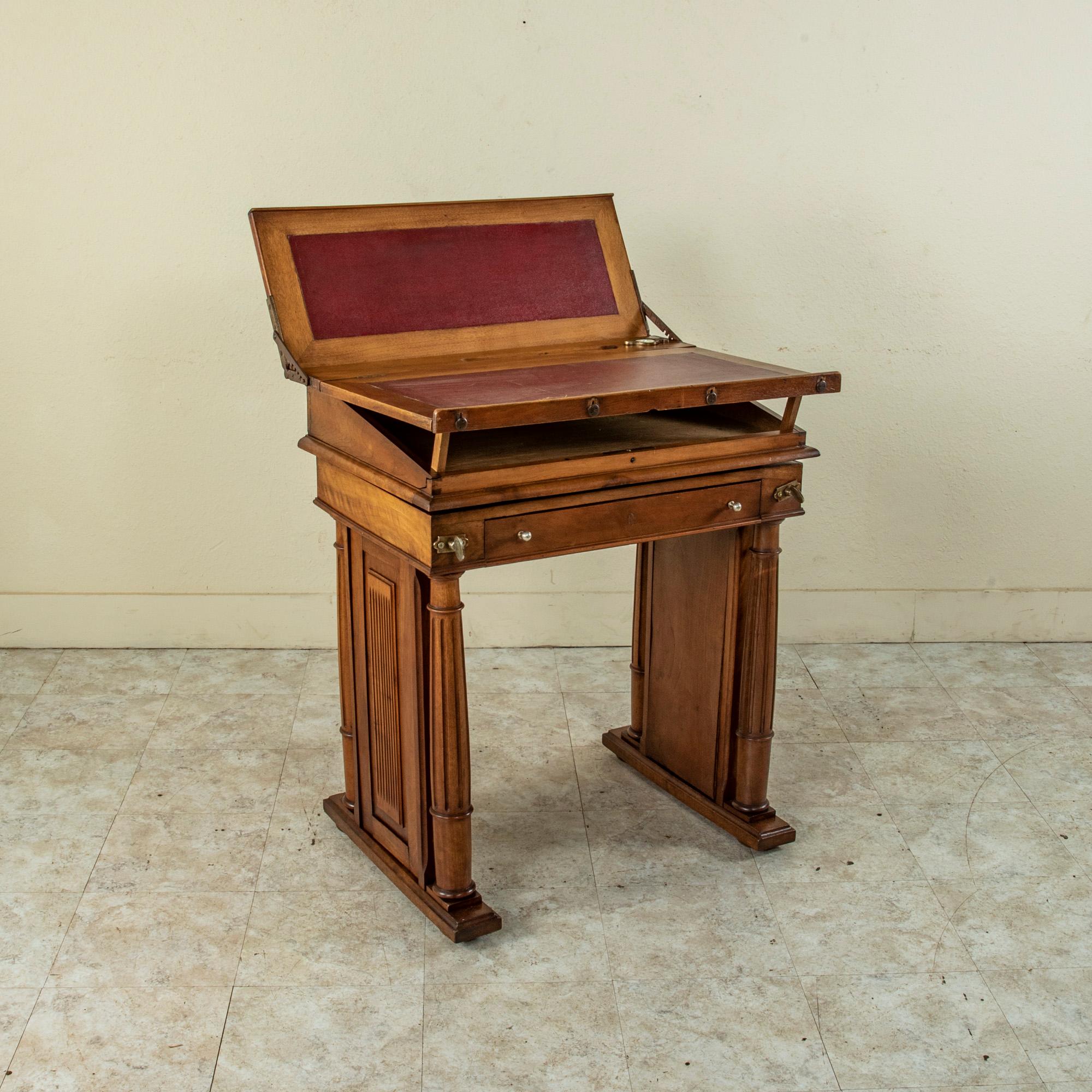 Late 19th Century French Walnut Adjustable Feret Architect's Desk, Standing Desk 4