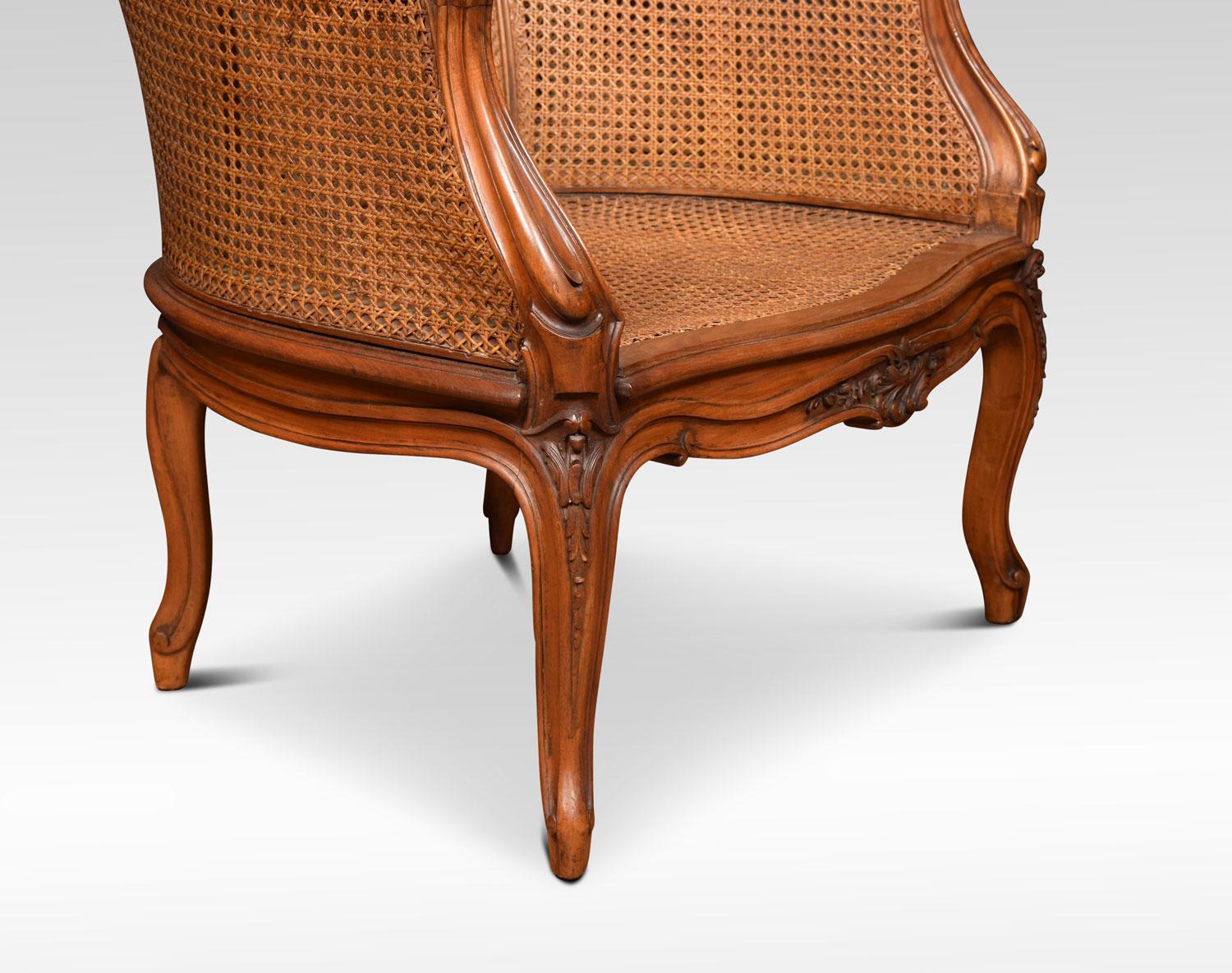 Late 19th Century French Walnut Armchair with Conforming Stool In Good Condition In Cheshire, GB