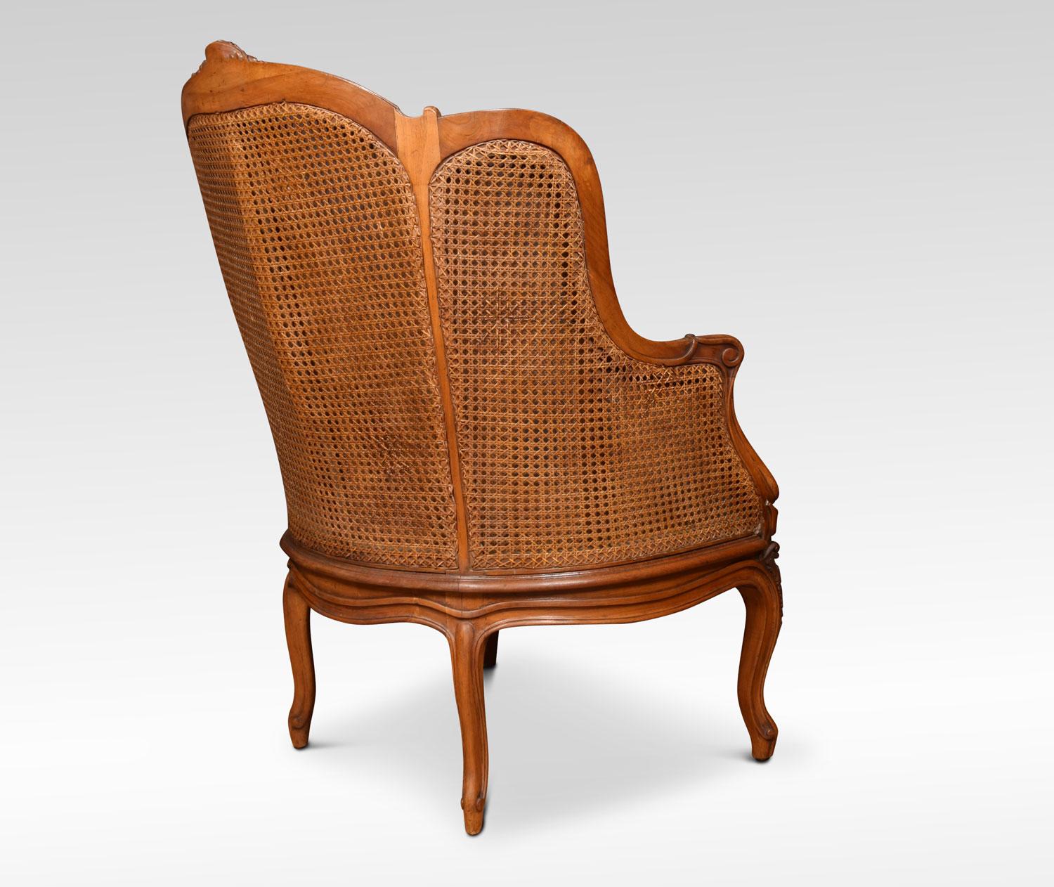 Late 19th Century French Walnut Armchair with Conforming Stool 4