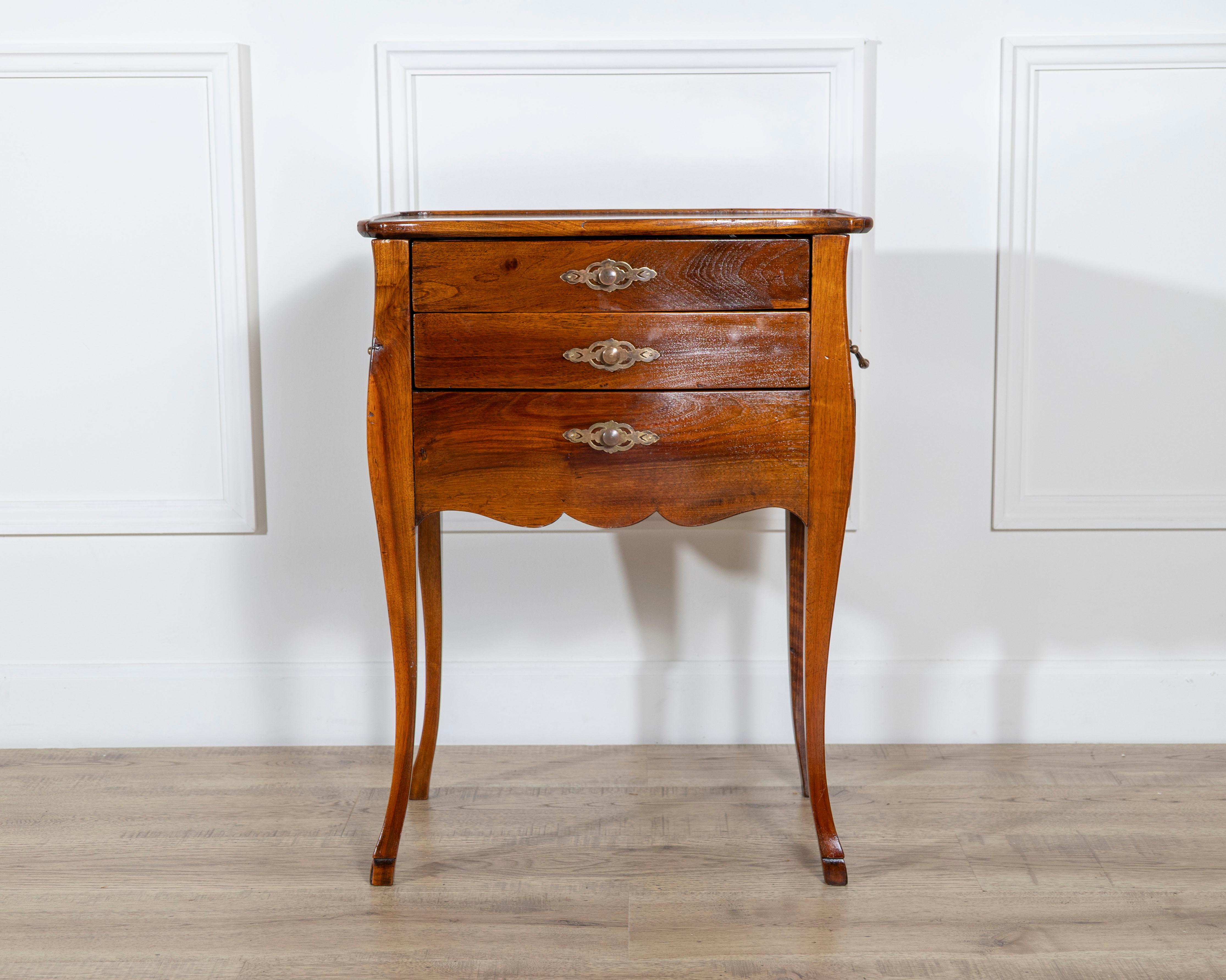 Italian Late 19th-Century French Walnut Bedside Cabinet with Hidden Writing Desk For Sale