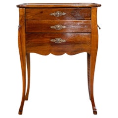 Late 19th-Century French Walnut Bedside Cabinet with Hidden Writing Desk