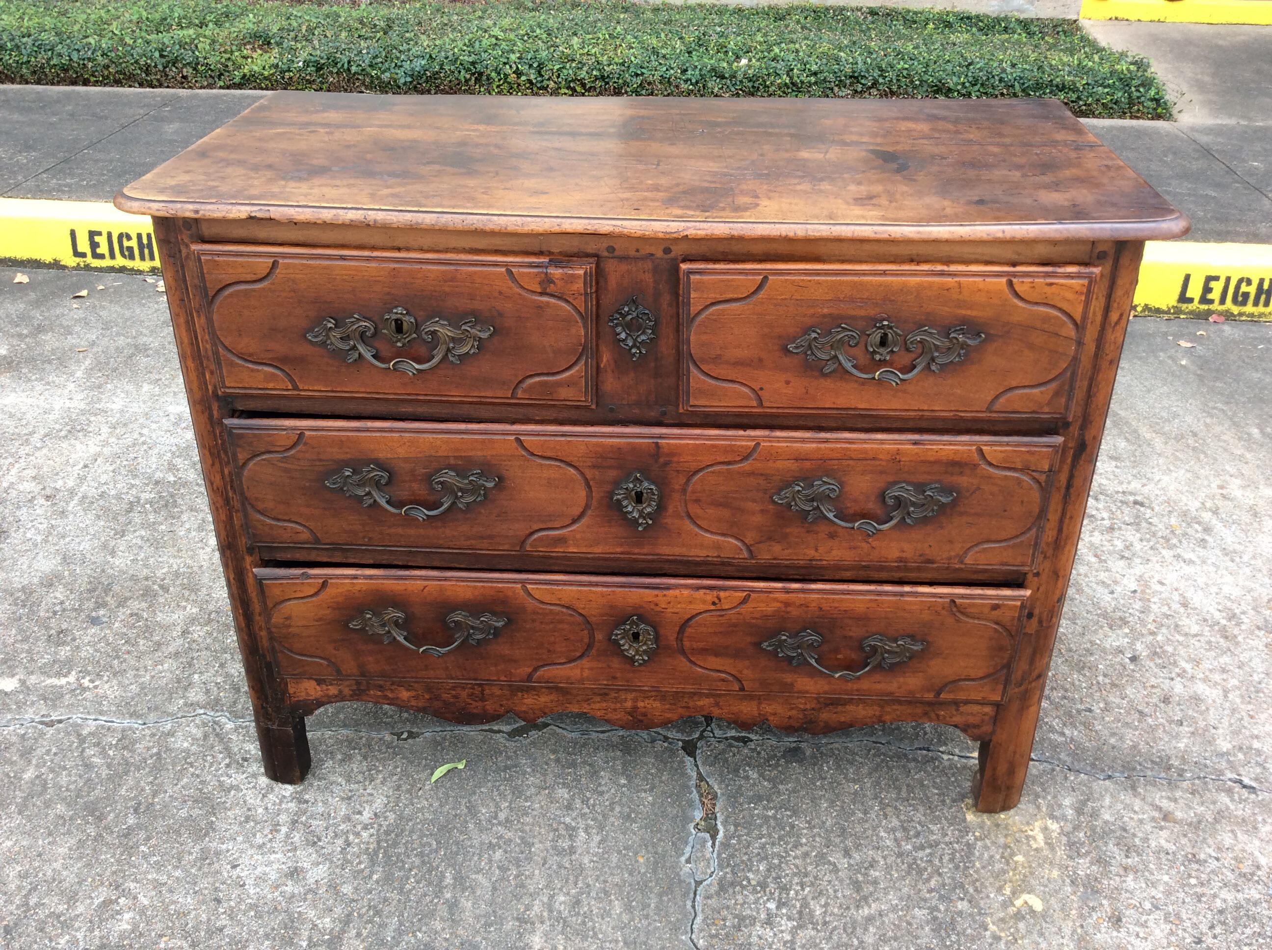 Late 19th Century French Walnut Four Drawer Commode 8