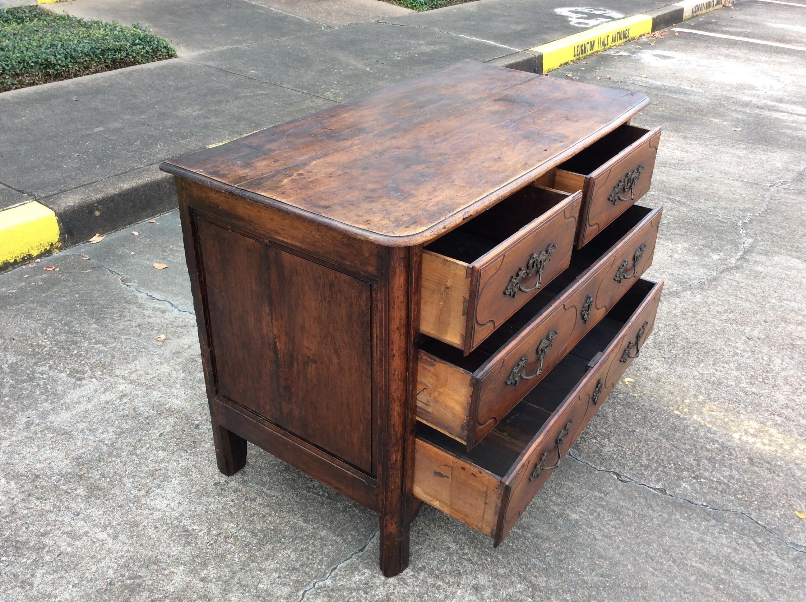 Late 19th Century French Walnut Four Drawer Commode 4