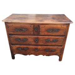 Late 19th Century French Walnut Four Drawer Commode