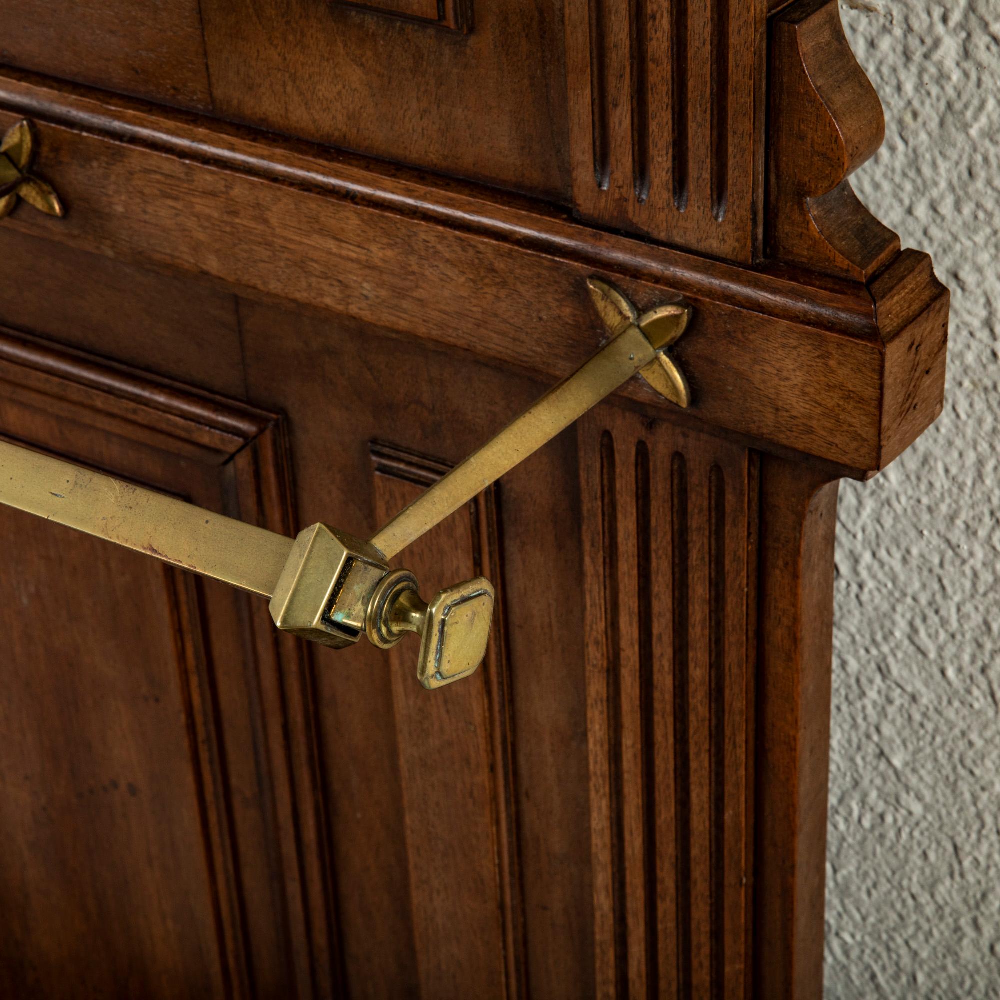 Late 19th Century French Walnut Hall Tree with Beveled Glass Mirror 9