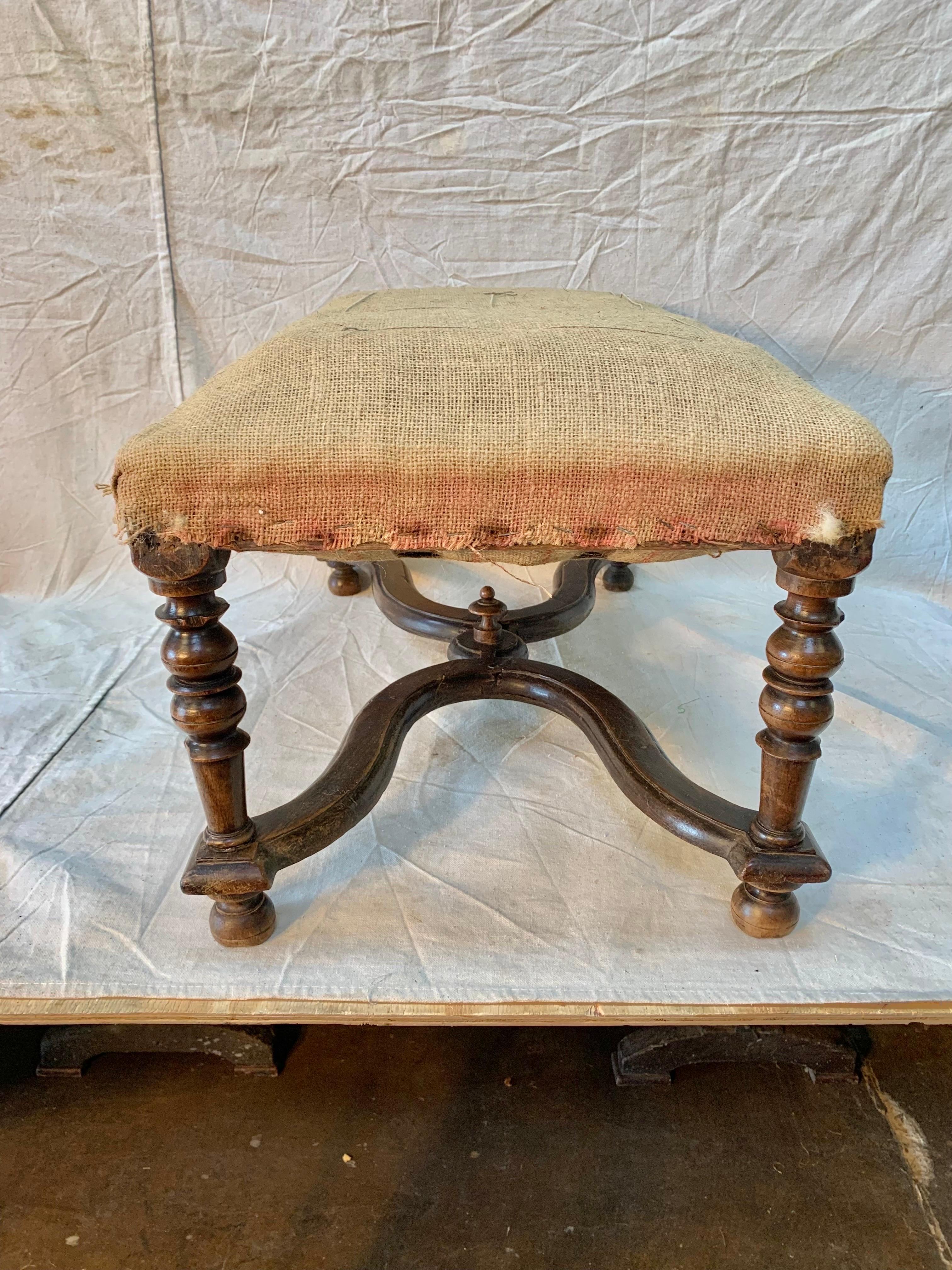 Late 19th Century French Walnut Ottoman 7