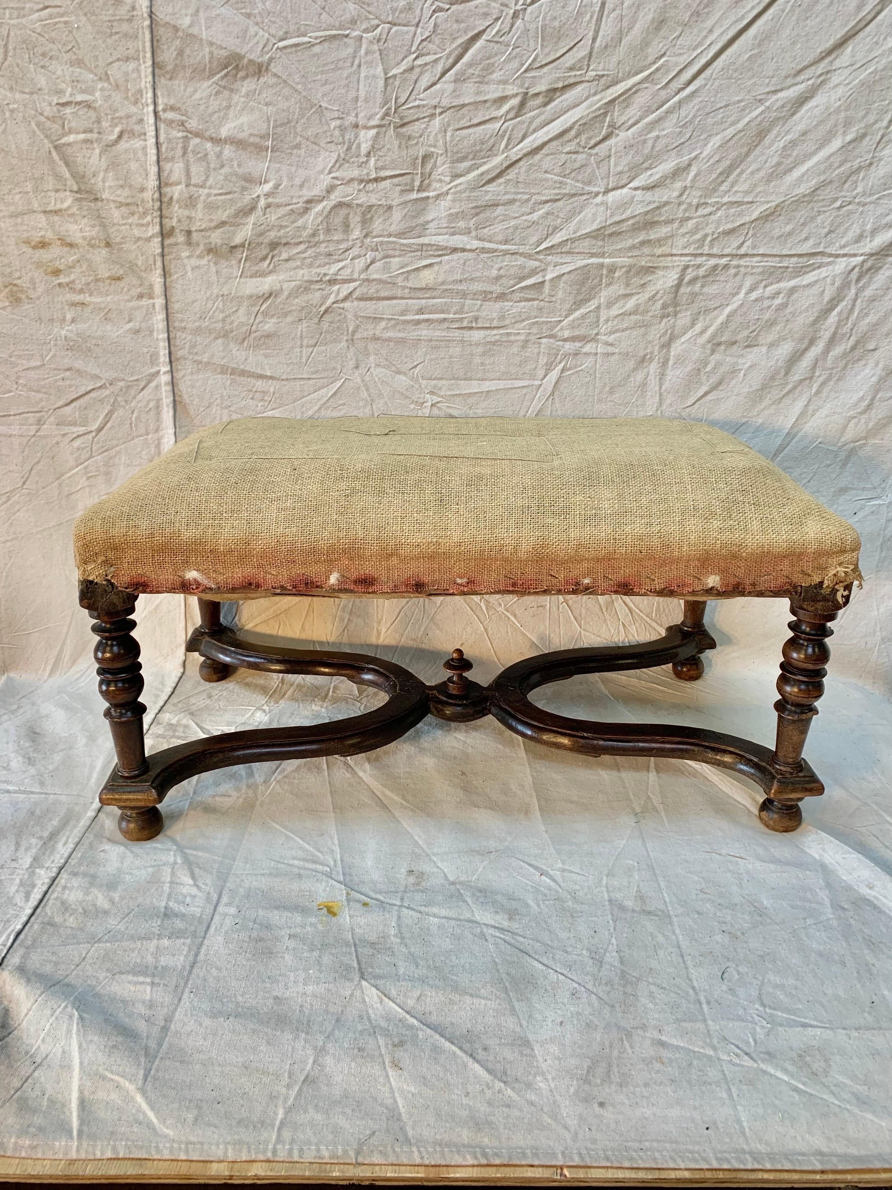 Late 19th Century French Walnut Ottoman 8