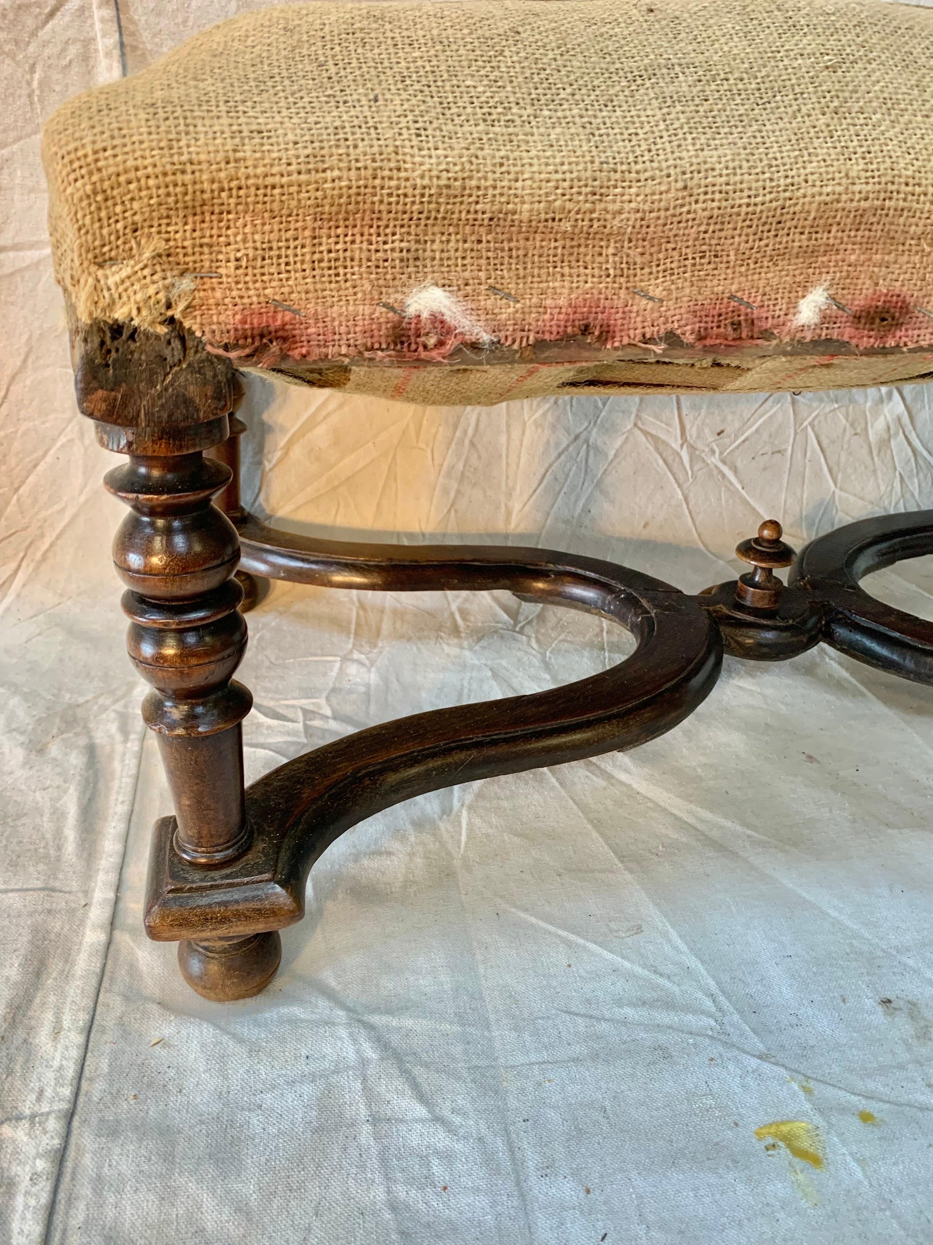 Late 19th Century French Walnut Ottoman 9